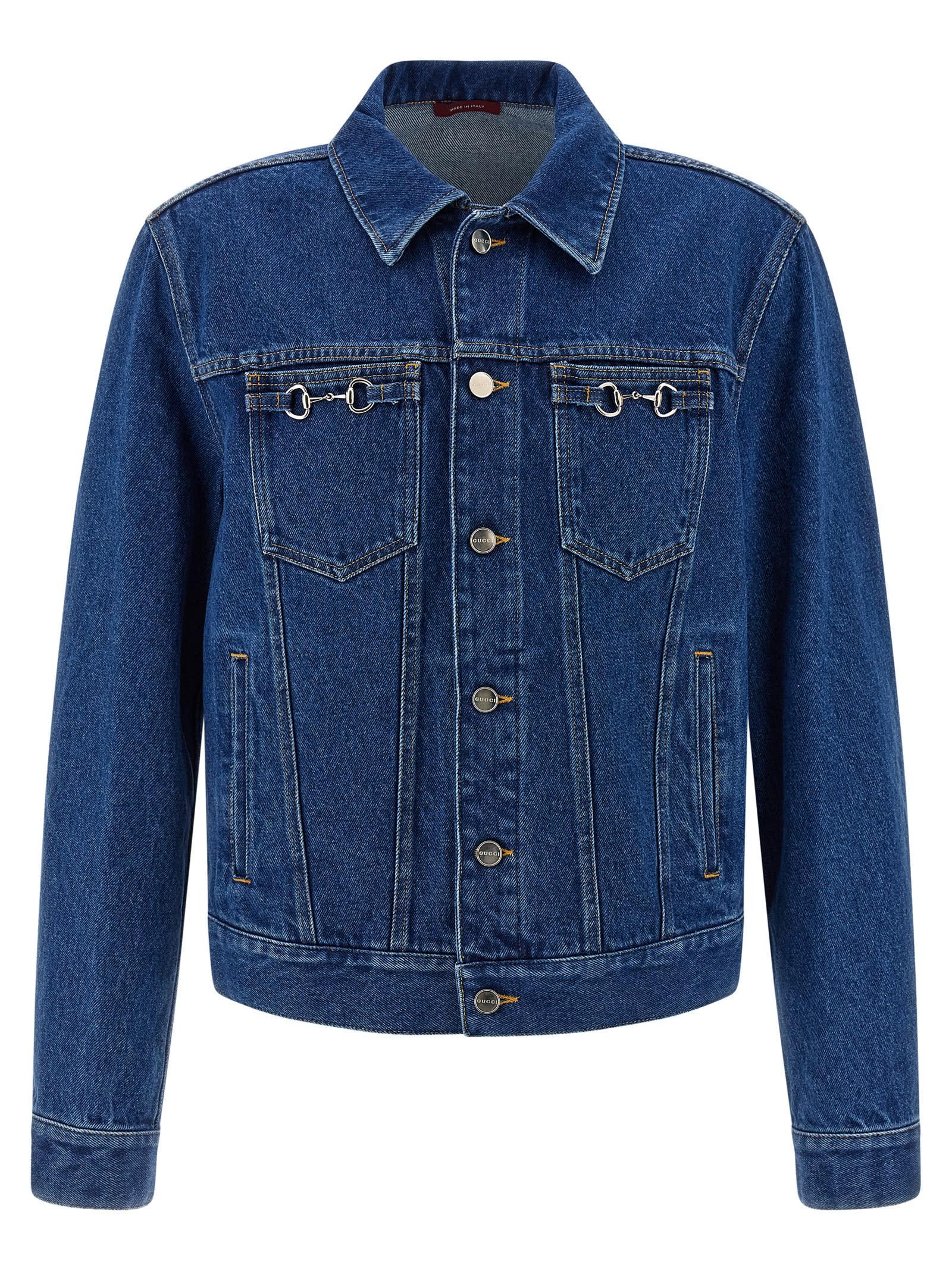 Gucci Horsebit Denim Jacket in Blue for Men | Lyst