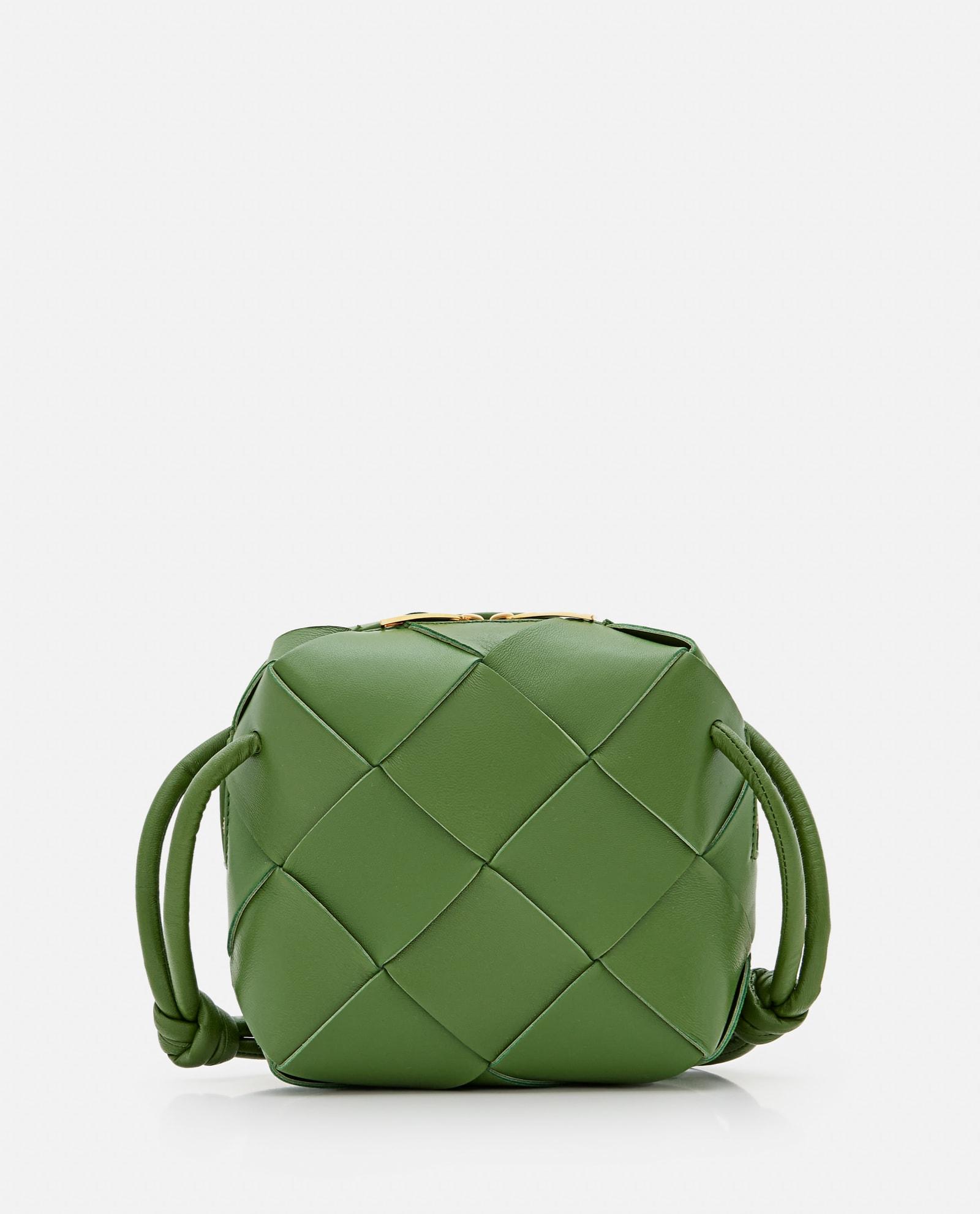 Cassette Mini Leather Crossbody Bag in Green - Bottega Veneta