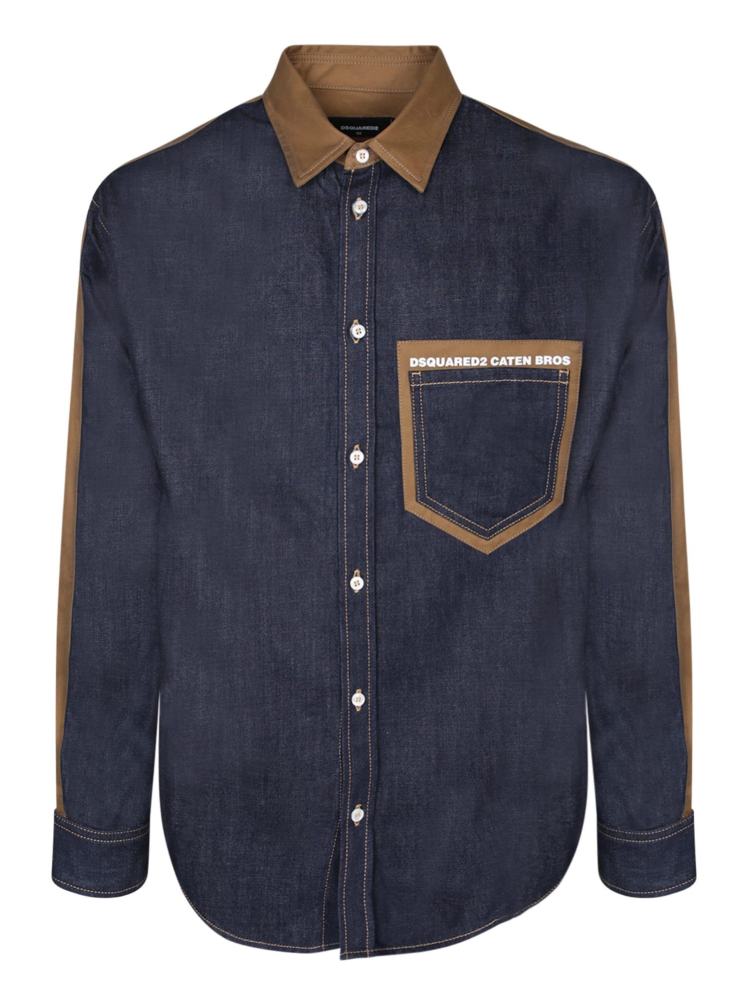 Dsquared2 Blue Notch Denim Shirt