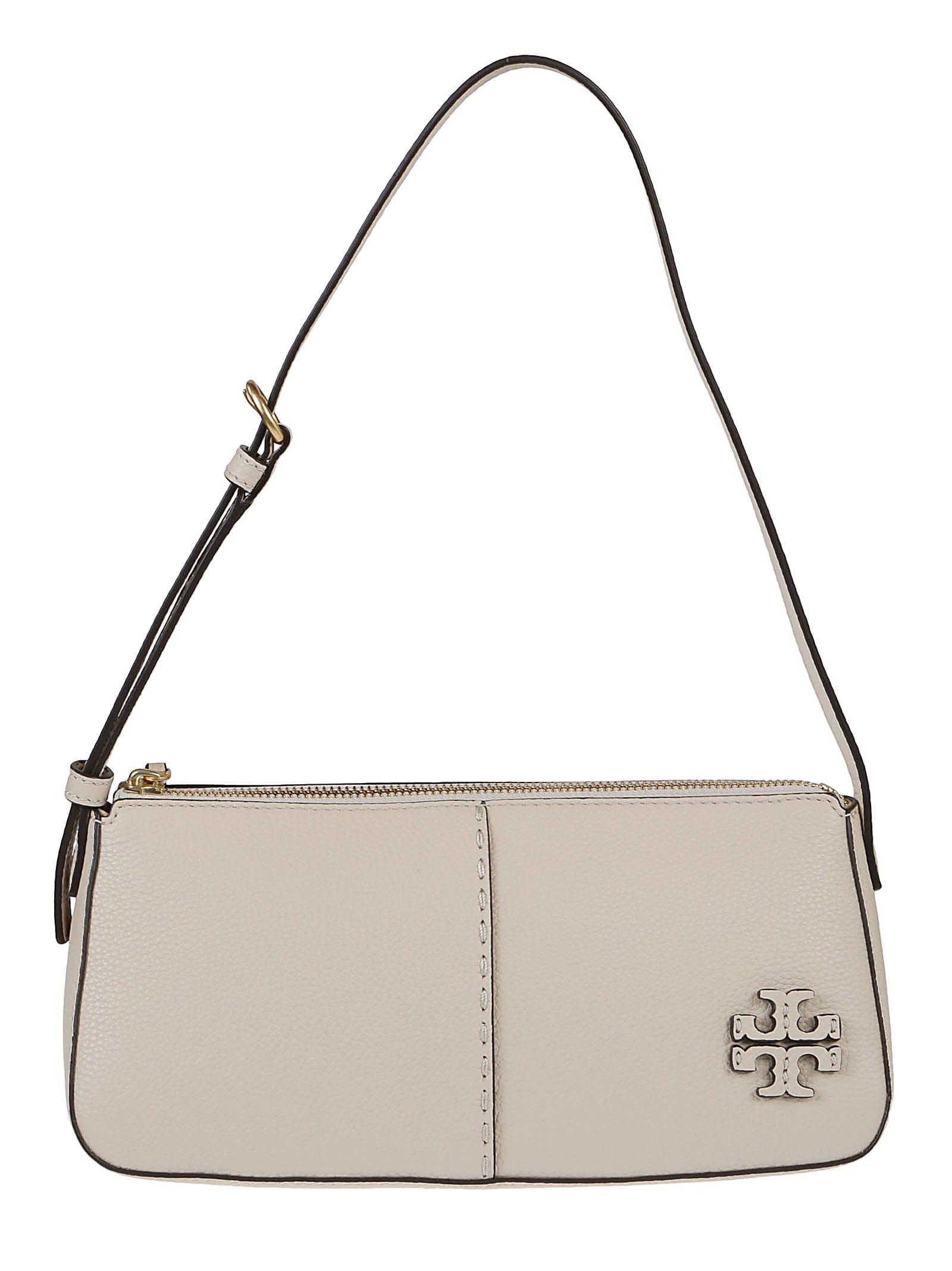 Tory Burch Mcgraw Wedge Zipped Shoulder Bag in White | Lyst
