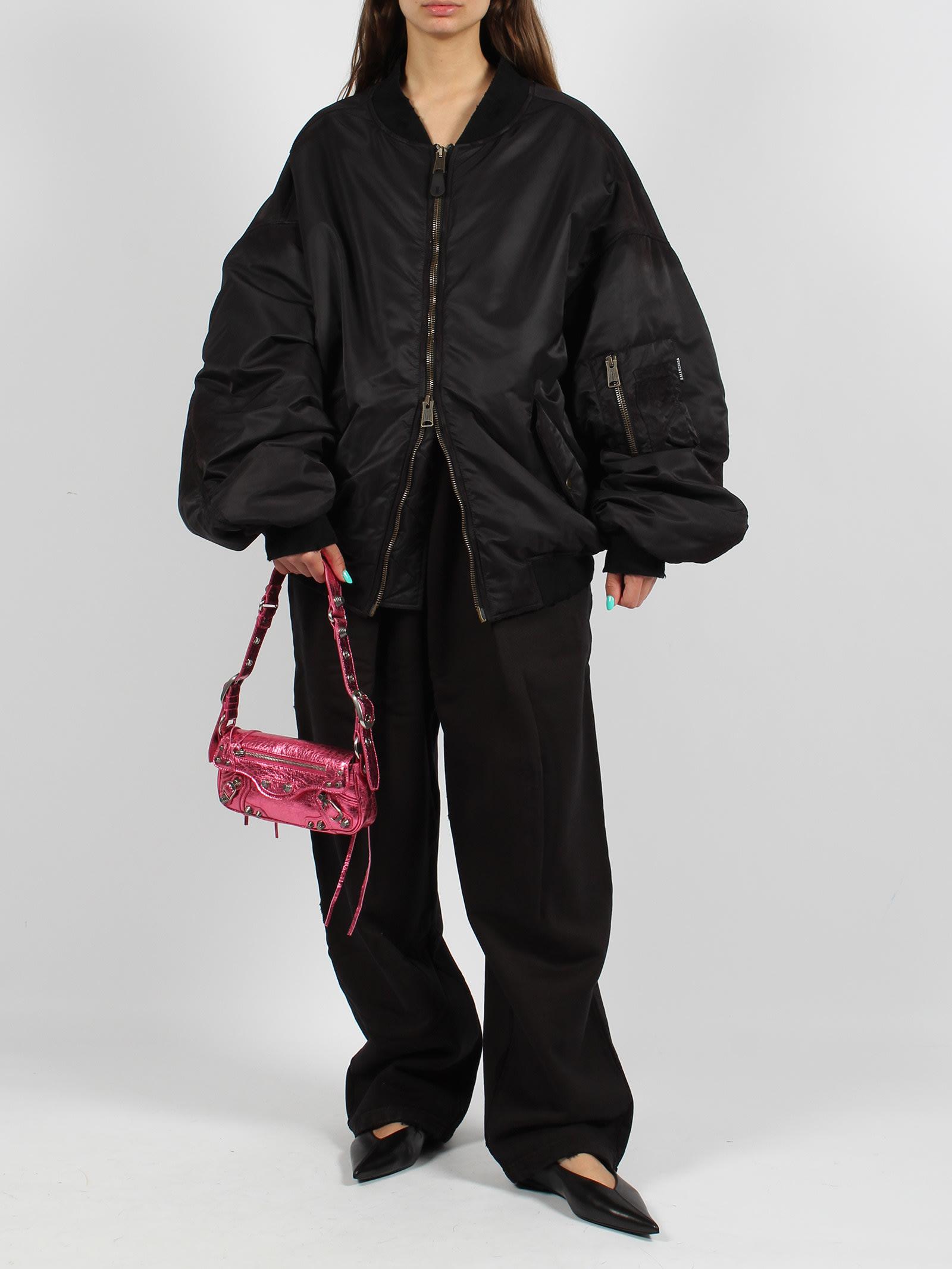Balenciaga Off Shoulder Bomber in Black | Lyst UK Balenciaga Off Shoulder Bomber in Black | Lyst UK