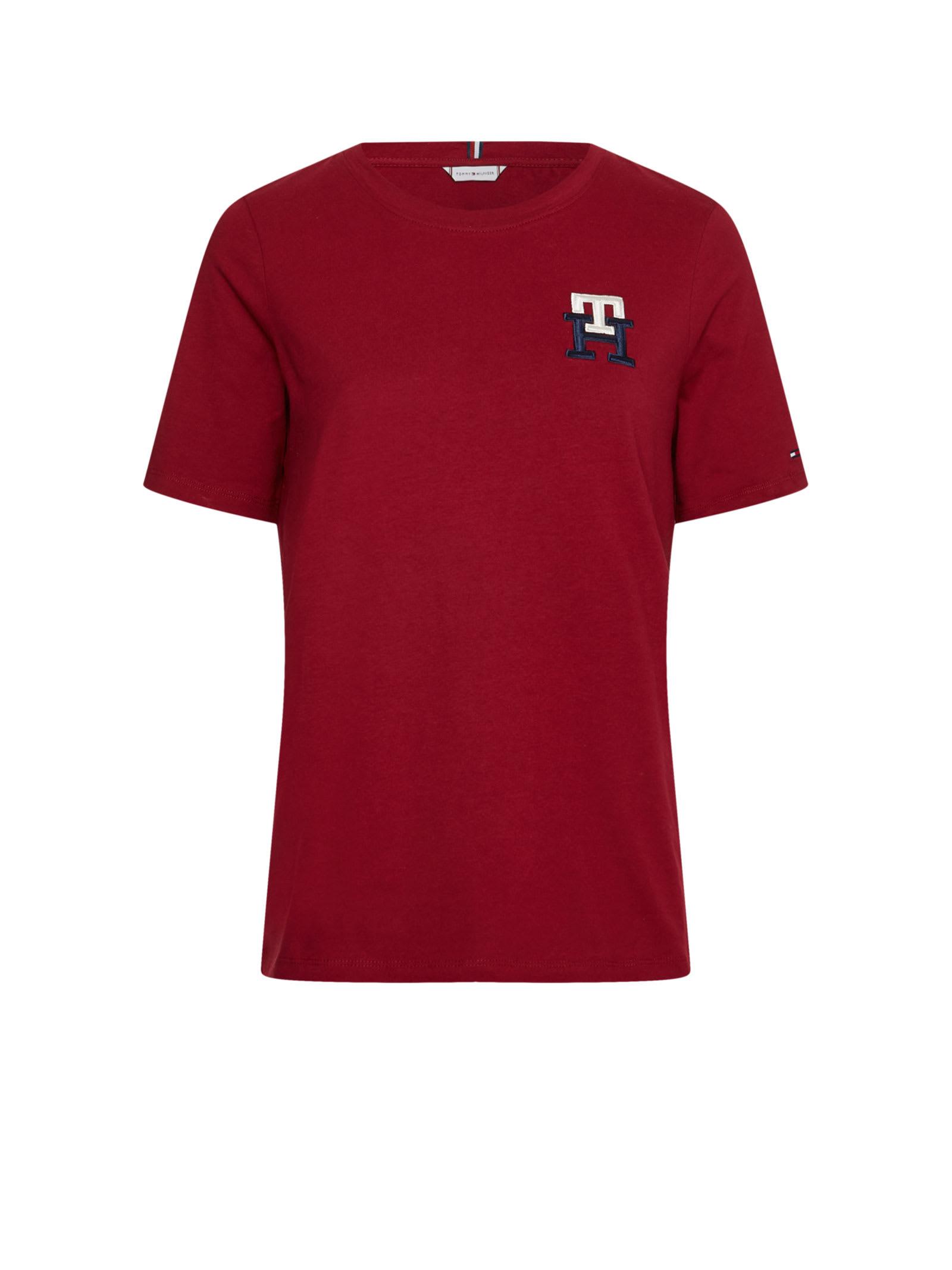 Tommy Hilfiger Cotton Monogram T-shirt in Red | Lyst