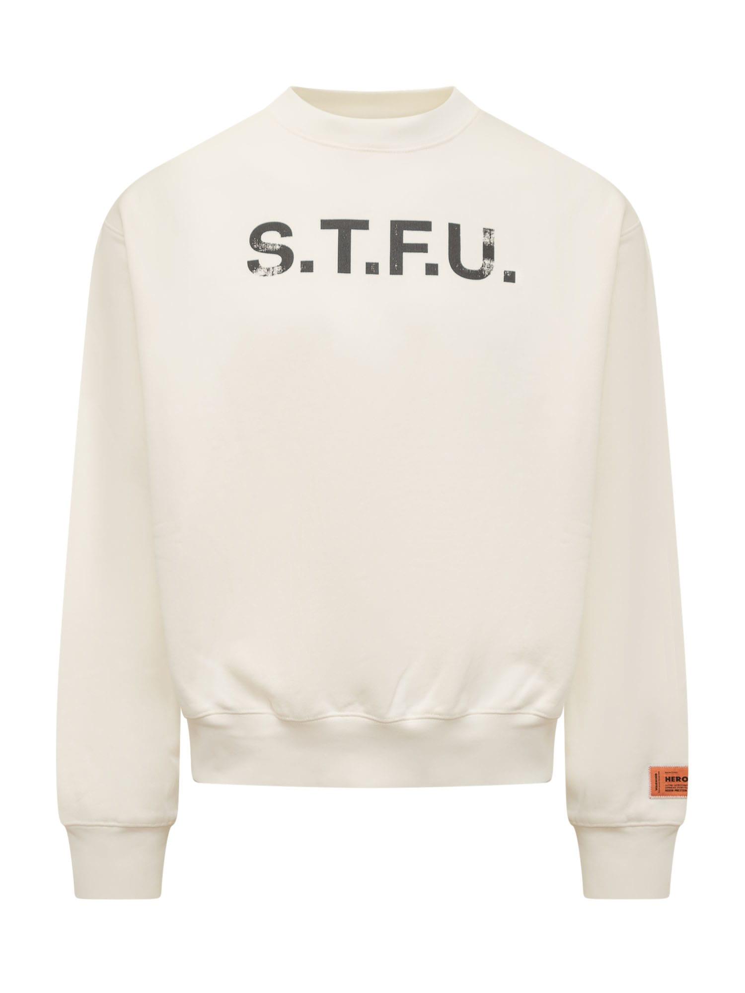Heron Preston Multicensored Sweatshirt In Jersey With Contrast Print On  Front And Back And Logo Patch On The Sleeve in White for Men