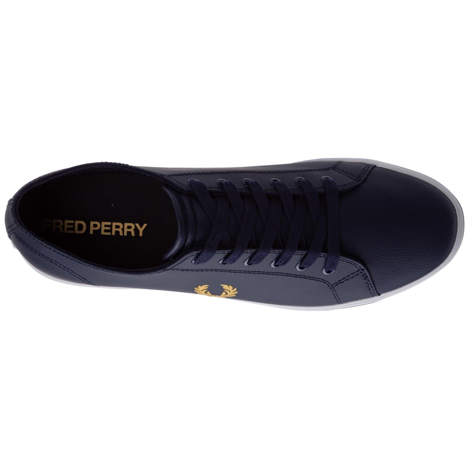 Fred Perry Canvas Kingston Leather Carbon Blue Shoes for Men | Lyst