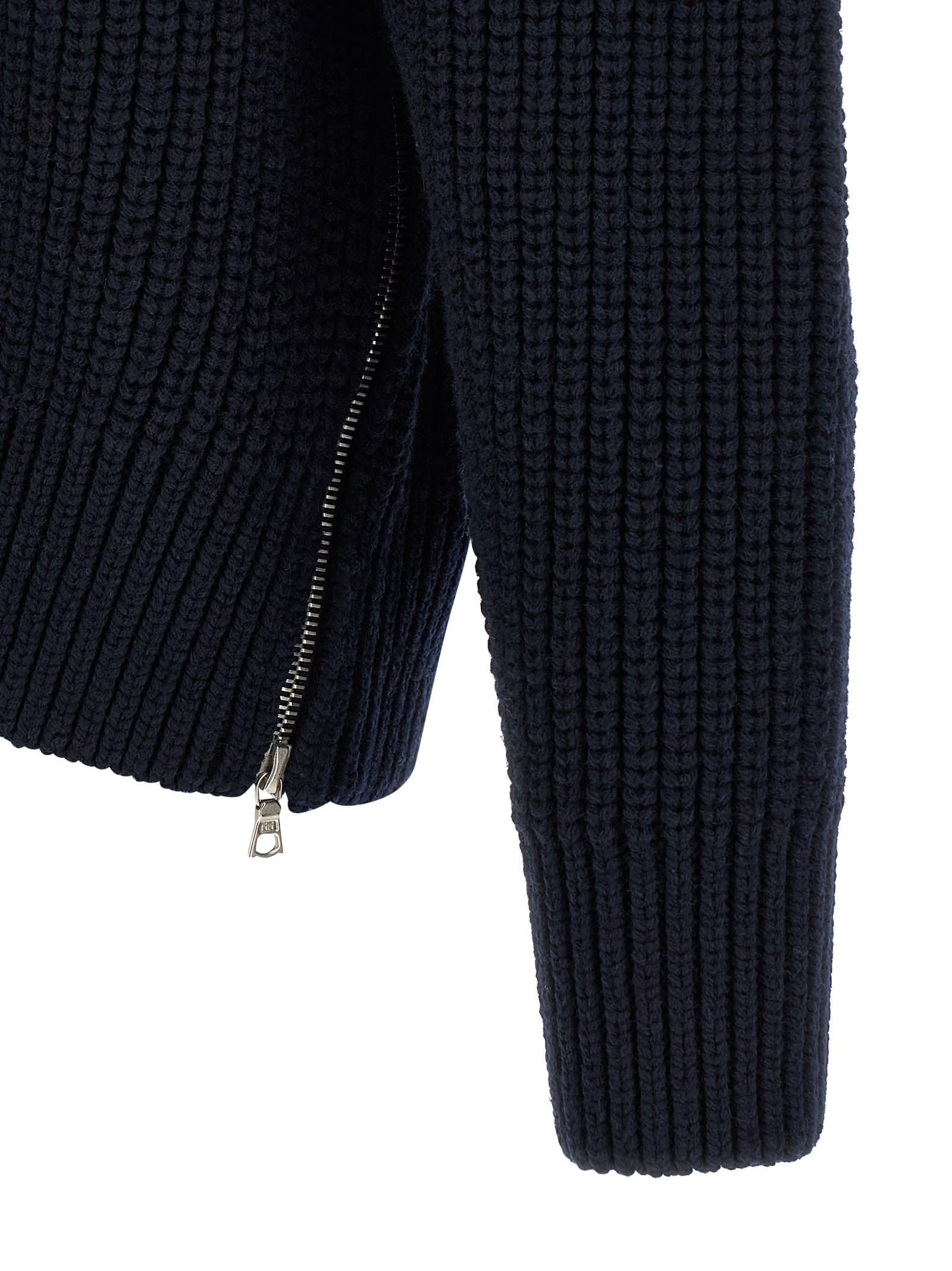 Dries Van Noten Monty Full-Zip Turtleneck Sweater in Blue for Men
