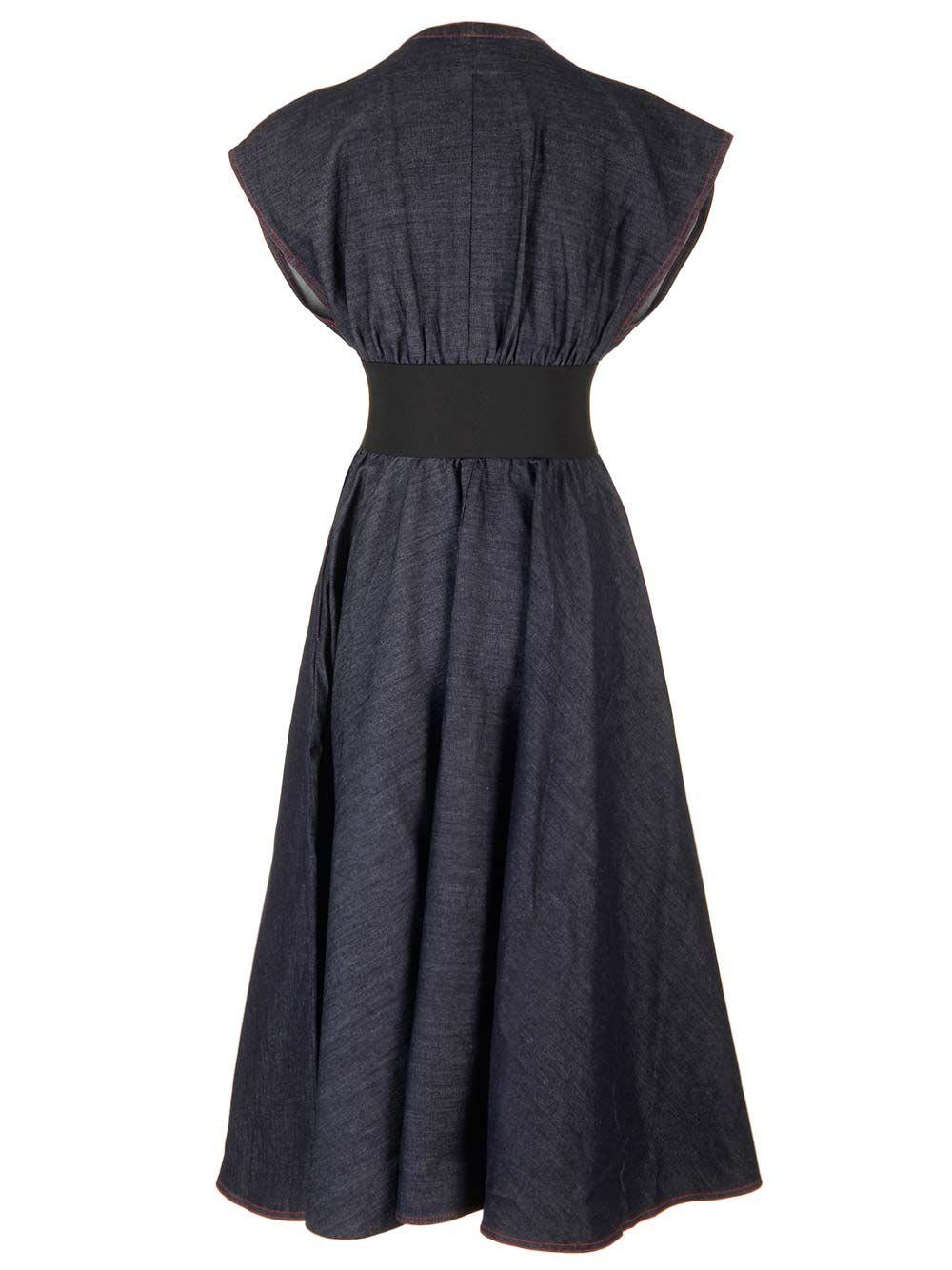 Alaïa Denim Belted Dr in Blue | Lyst