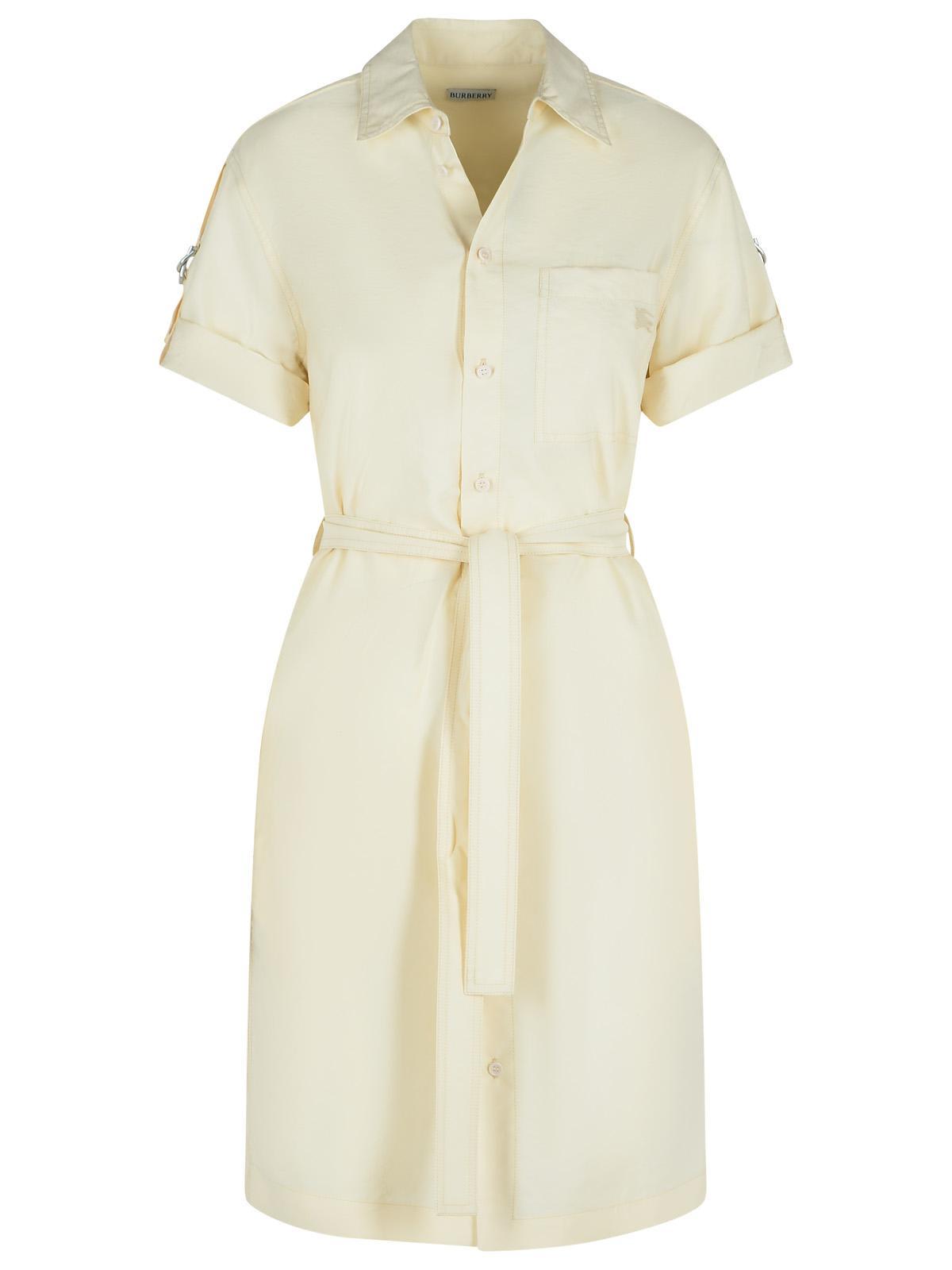 オールインワン・サロペット Burberry Cream Silk Blend Dress Burberry Cream Silk Blend Dress in White | Lyst
