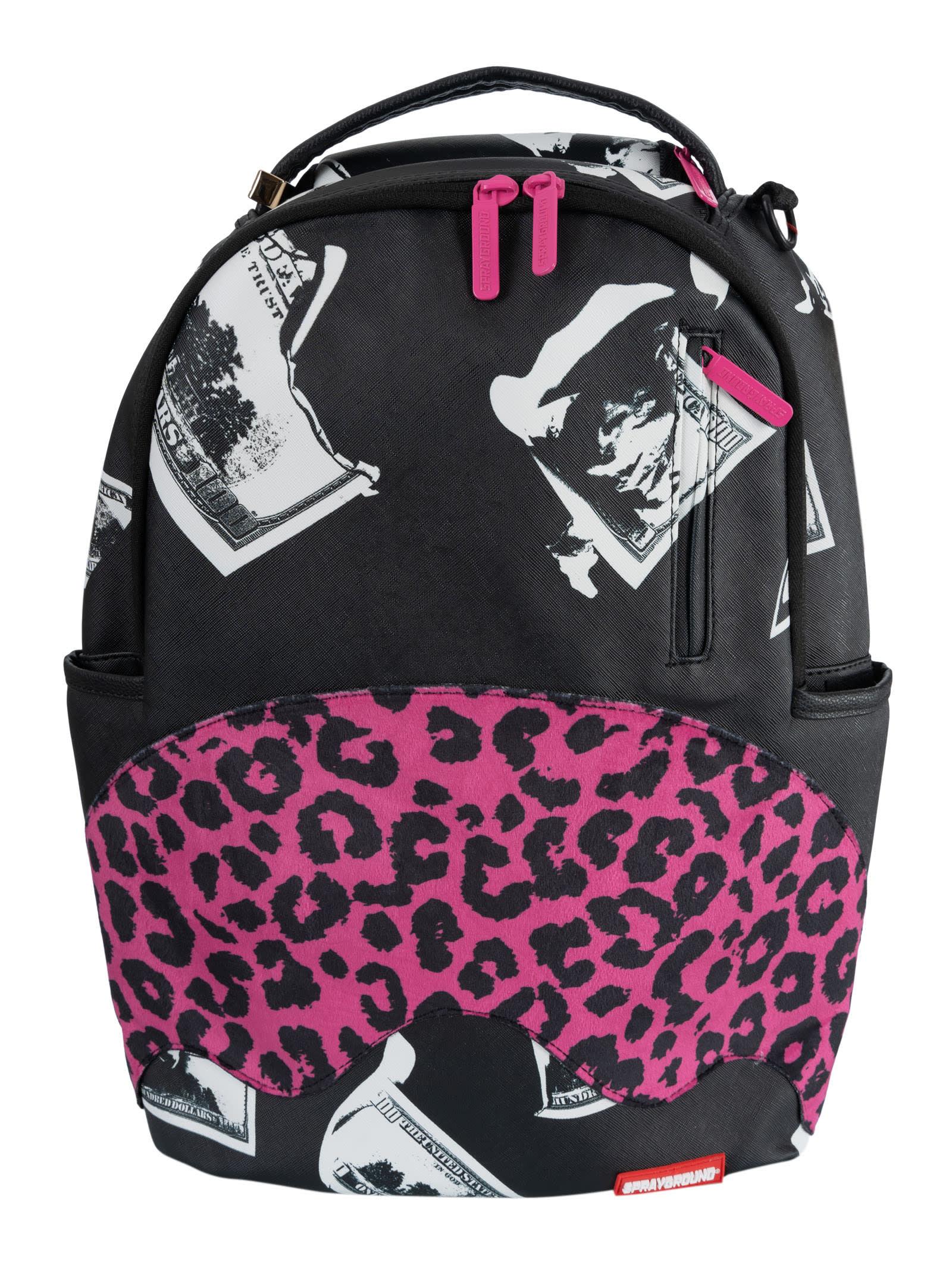 Sprayground Money Leopard Backpack in Pink for Men