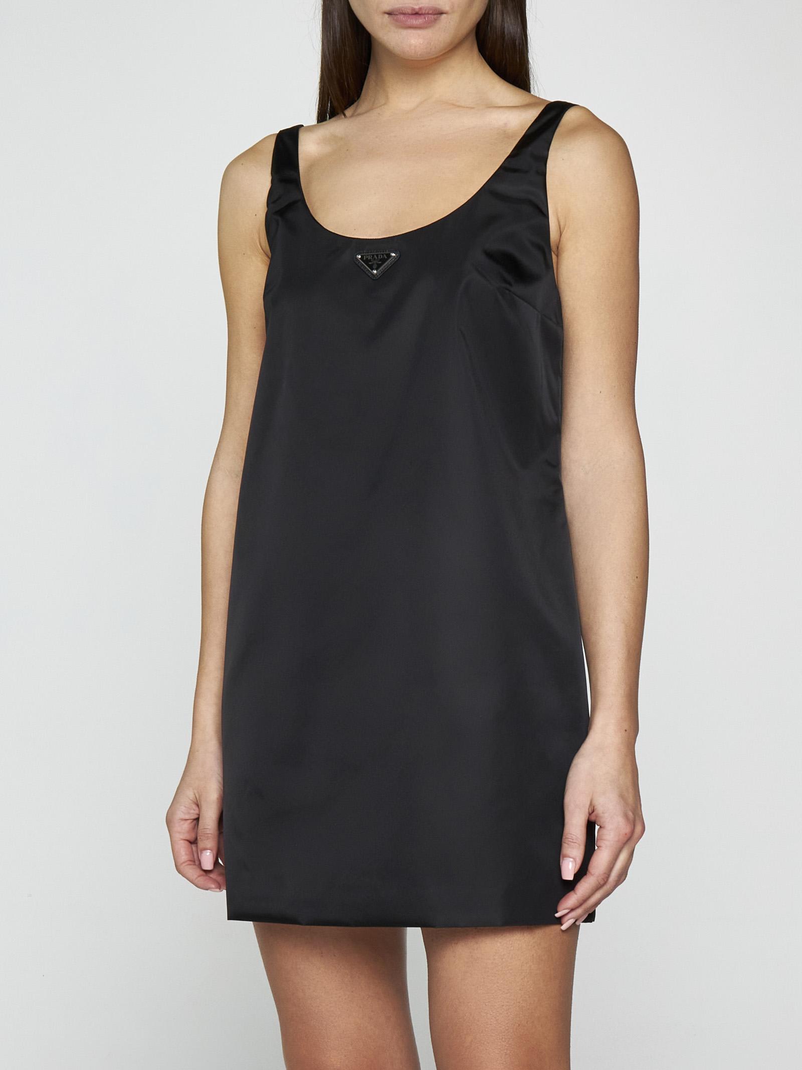 Prada Re-nylon Mini Dress in Black | Lyst