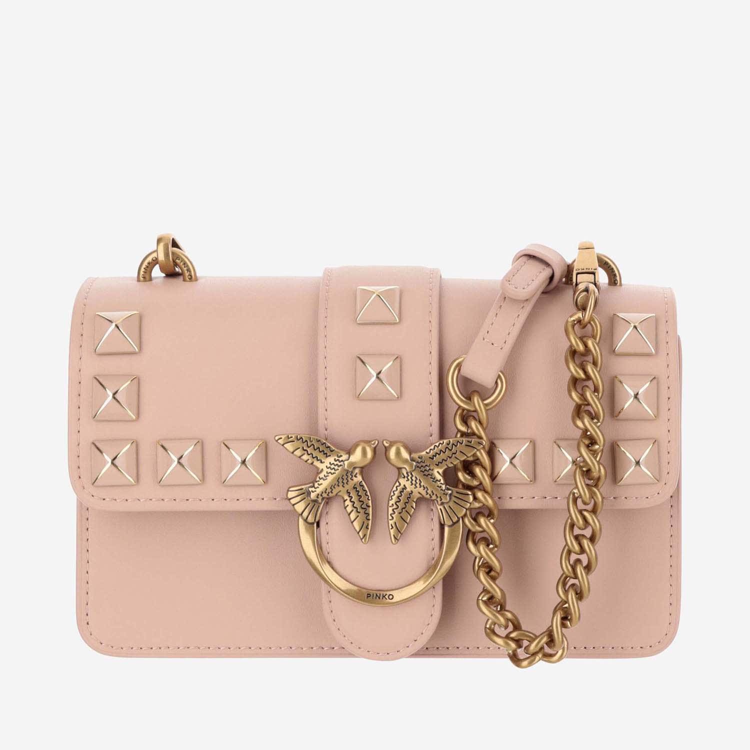 Pinko Mini Love One Bag With Enameled Studs in Pink Lyst