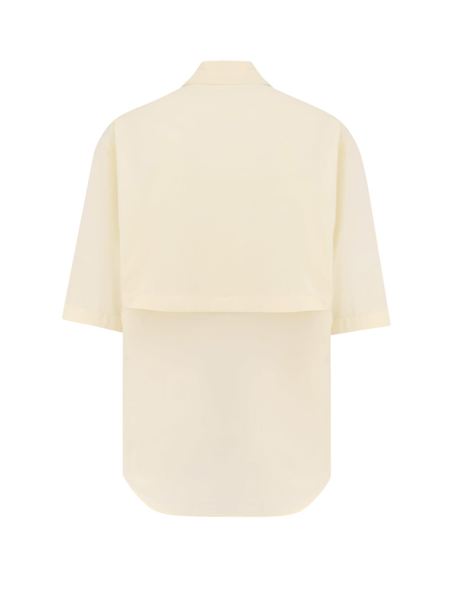 Lemaire Utility Crepe Cotton Shirt in White for Men | Lyst