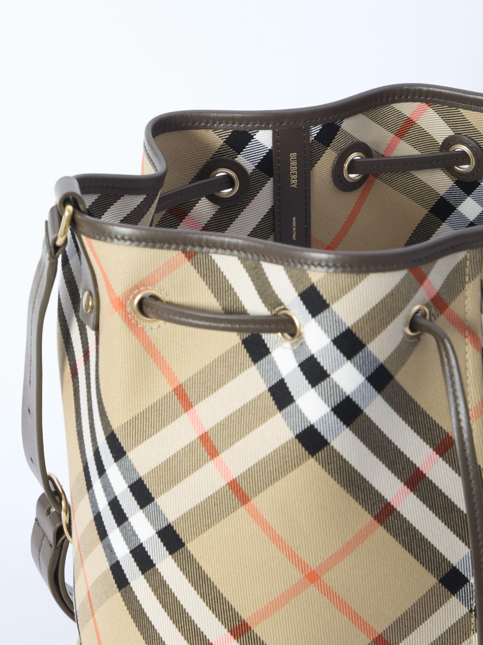 Burberry Check Bucket Bag in Natural Lyst
