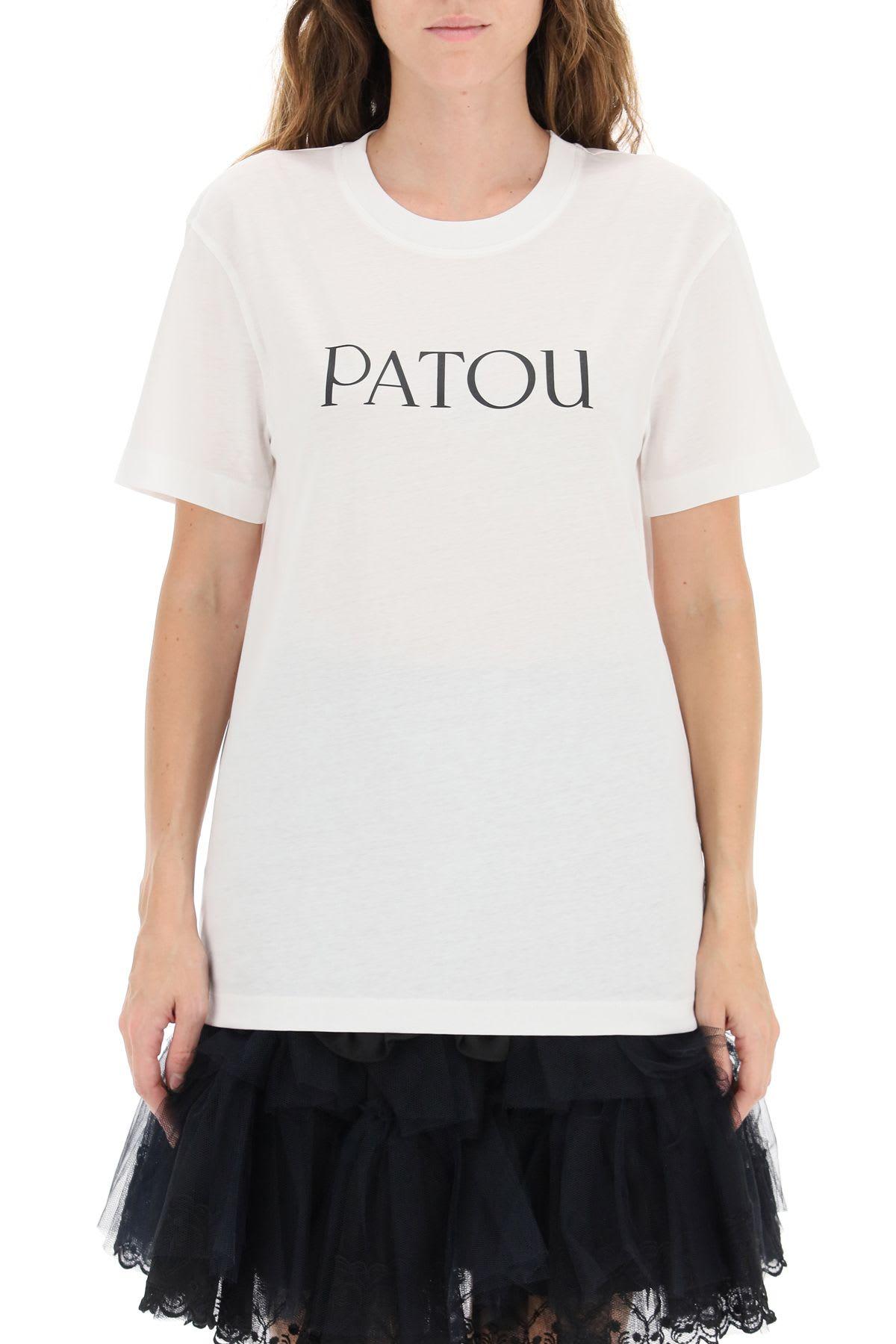 Patou Cotton Logo Print T-shirt in White - Lyst