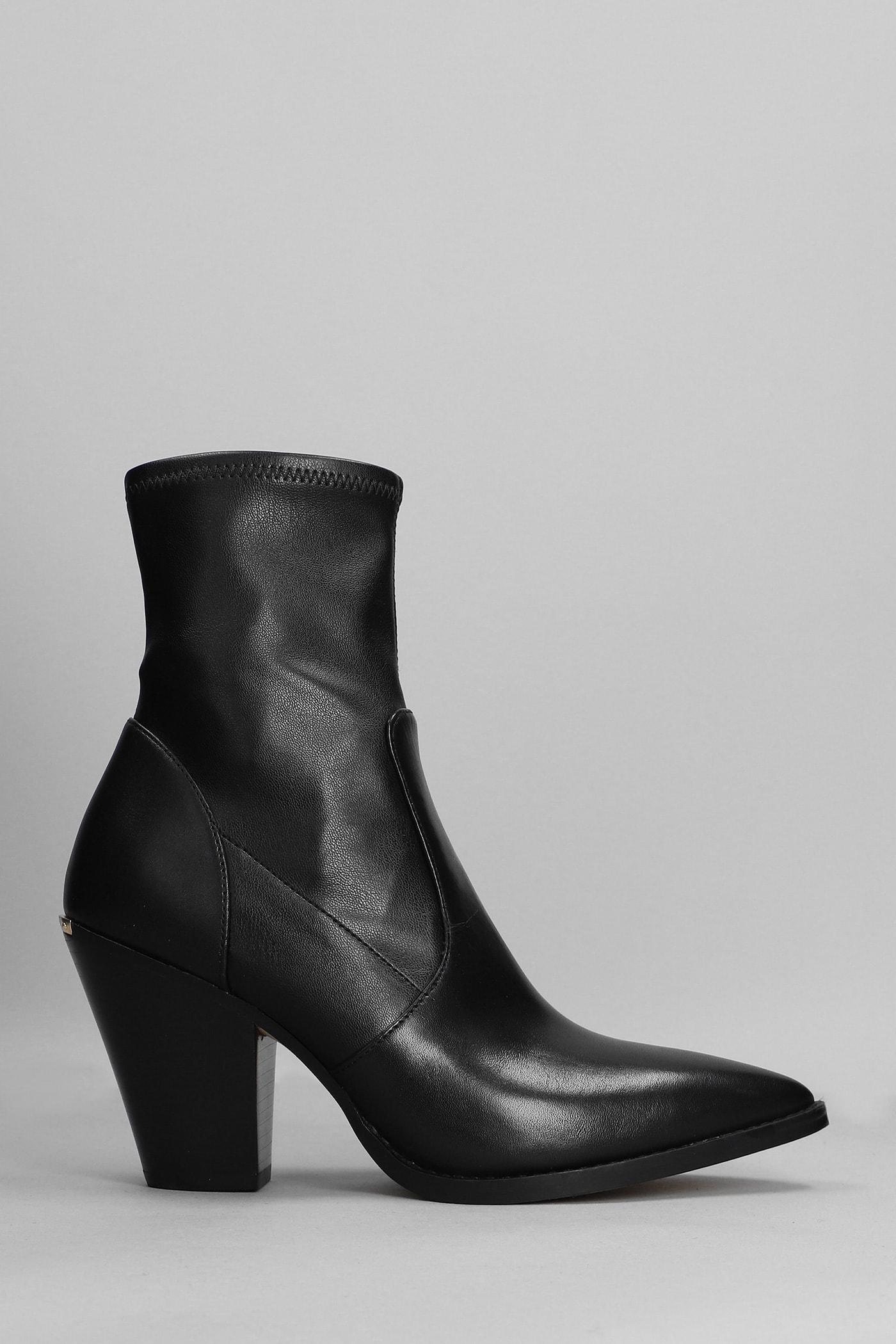 Michael Kors Dover Heeled High Heels Ankle Boots In Black Leather | Lyst UK