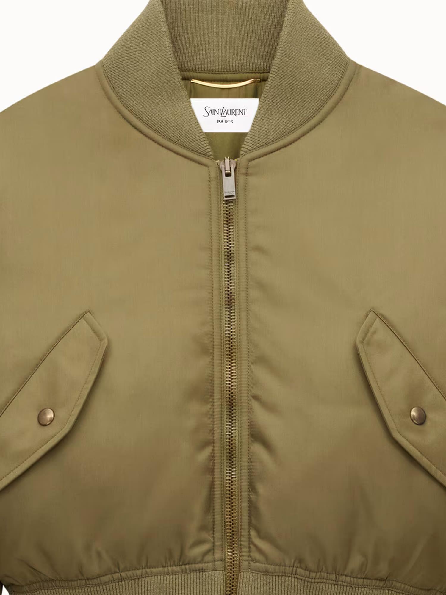 ジャケット Saint Laurent Cropped nylon jacket with padding Saint Laurent Women Cropped Nylon Jacket With Padding