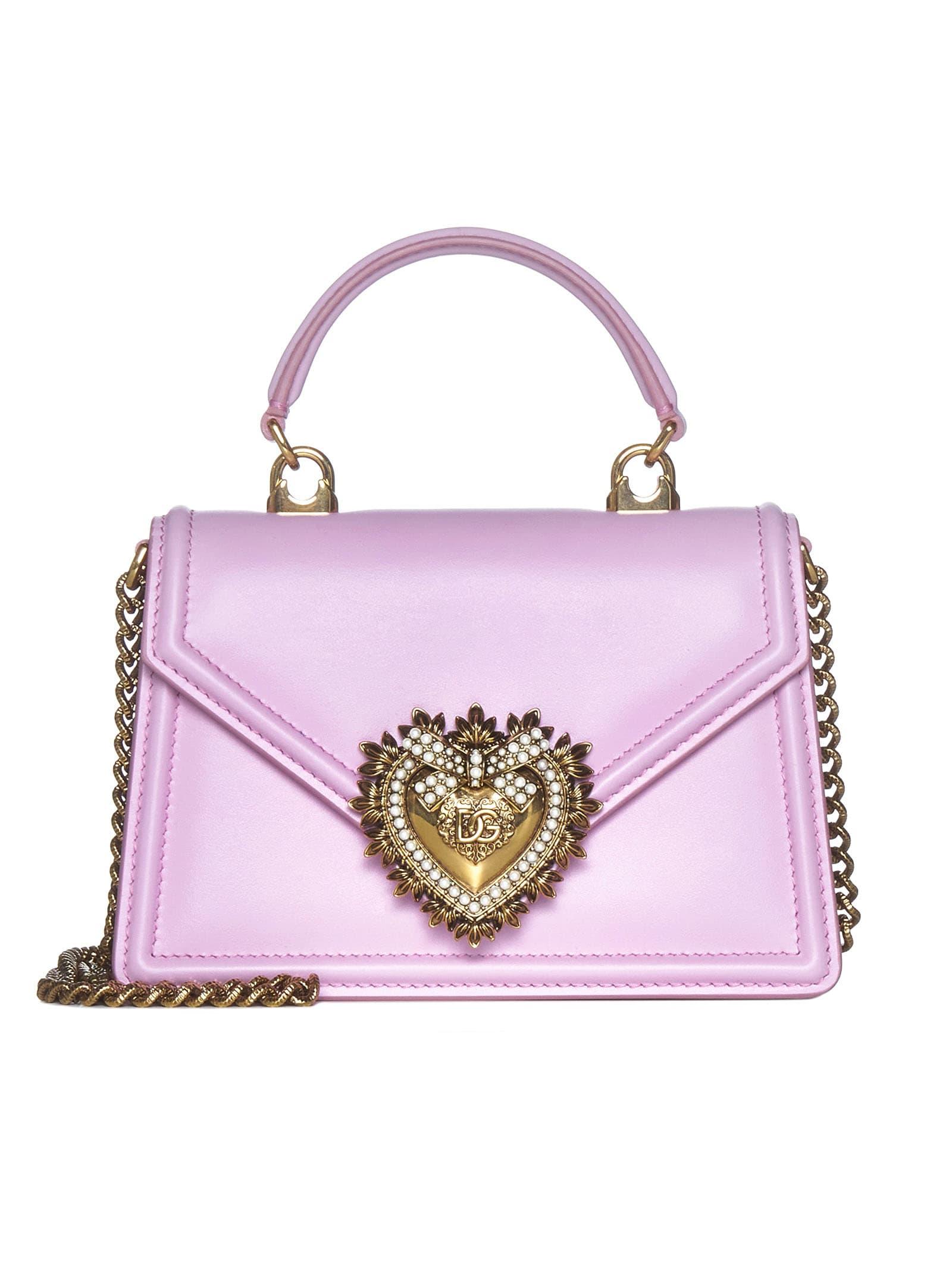 Dolce & Gabbana Devotion Embellished Small Tote Bag in Pink | Lyst