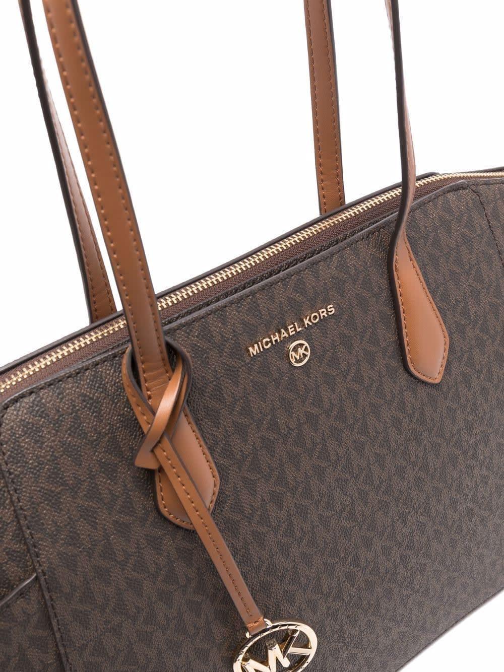 MICHAEL Michael Kors Marylin Medium Brown Shoulder Bag With All