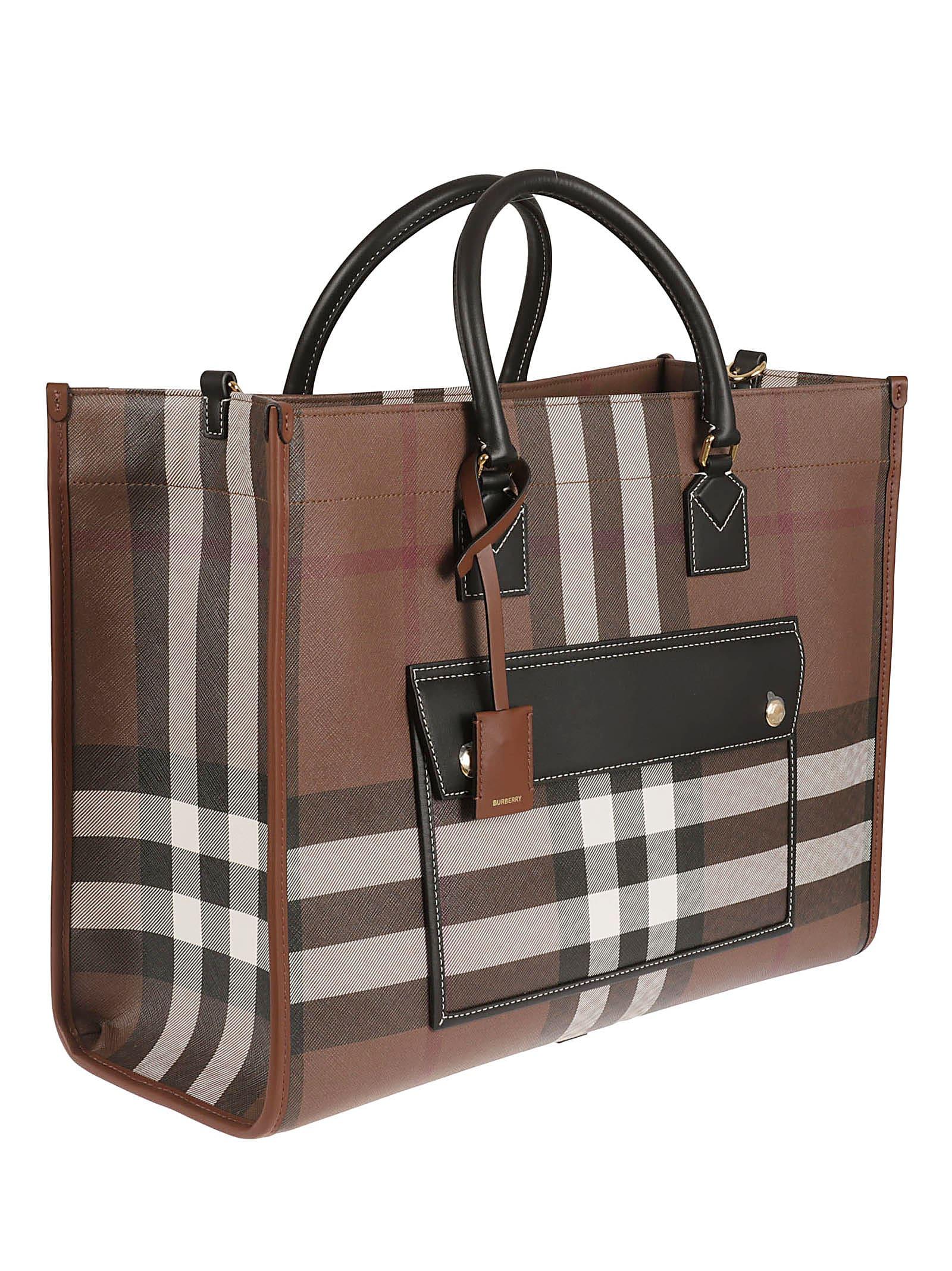 Burberry medium nova 2024 check tote bag