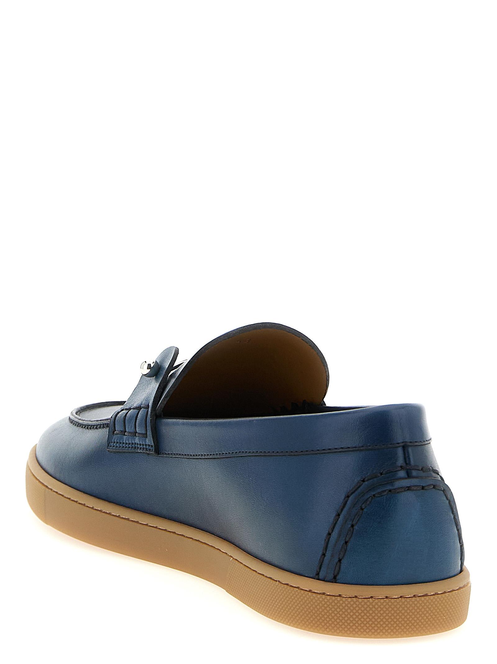 Christian Louboutin Blue Calfskin Slip-On Men\'s Loafers Christian Louboutin Navy Blue Dandelion Loafers Suede ref  main image 3