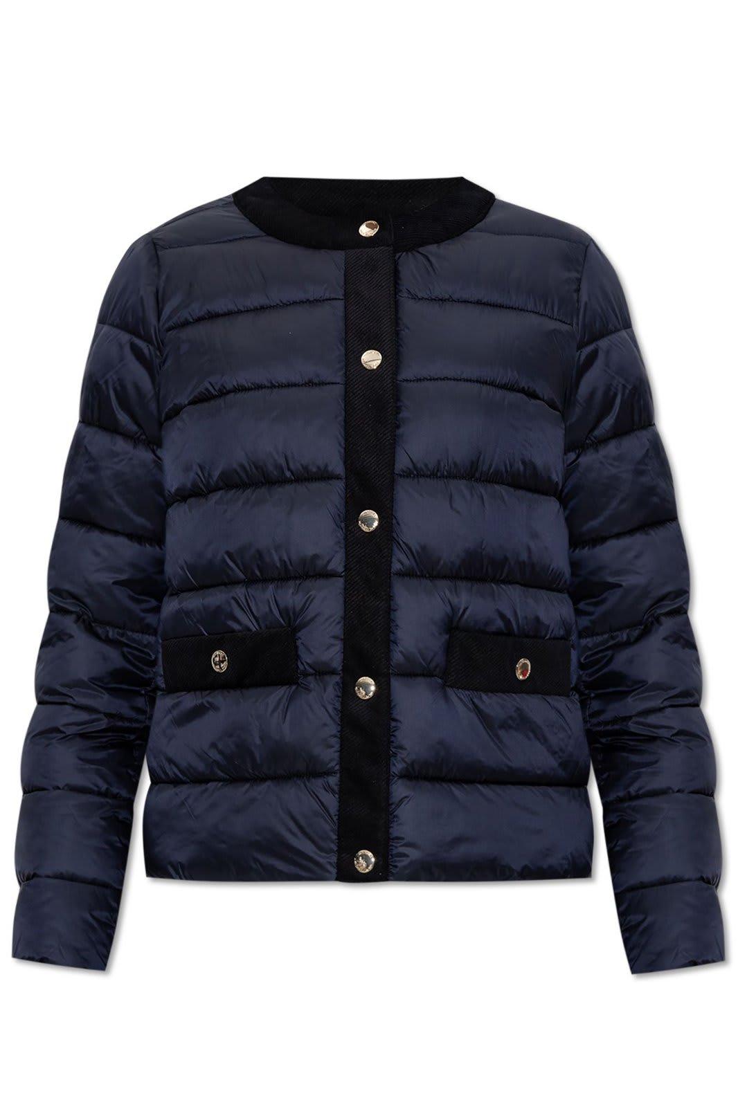 MICHAEL Michael Kors Quilted Belted Jacket With Metallic Details in Blue Lyst UK