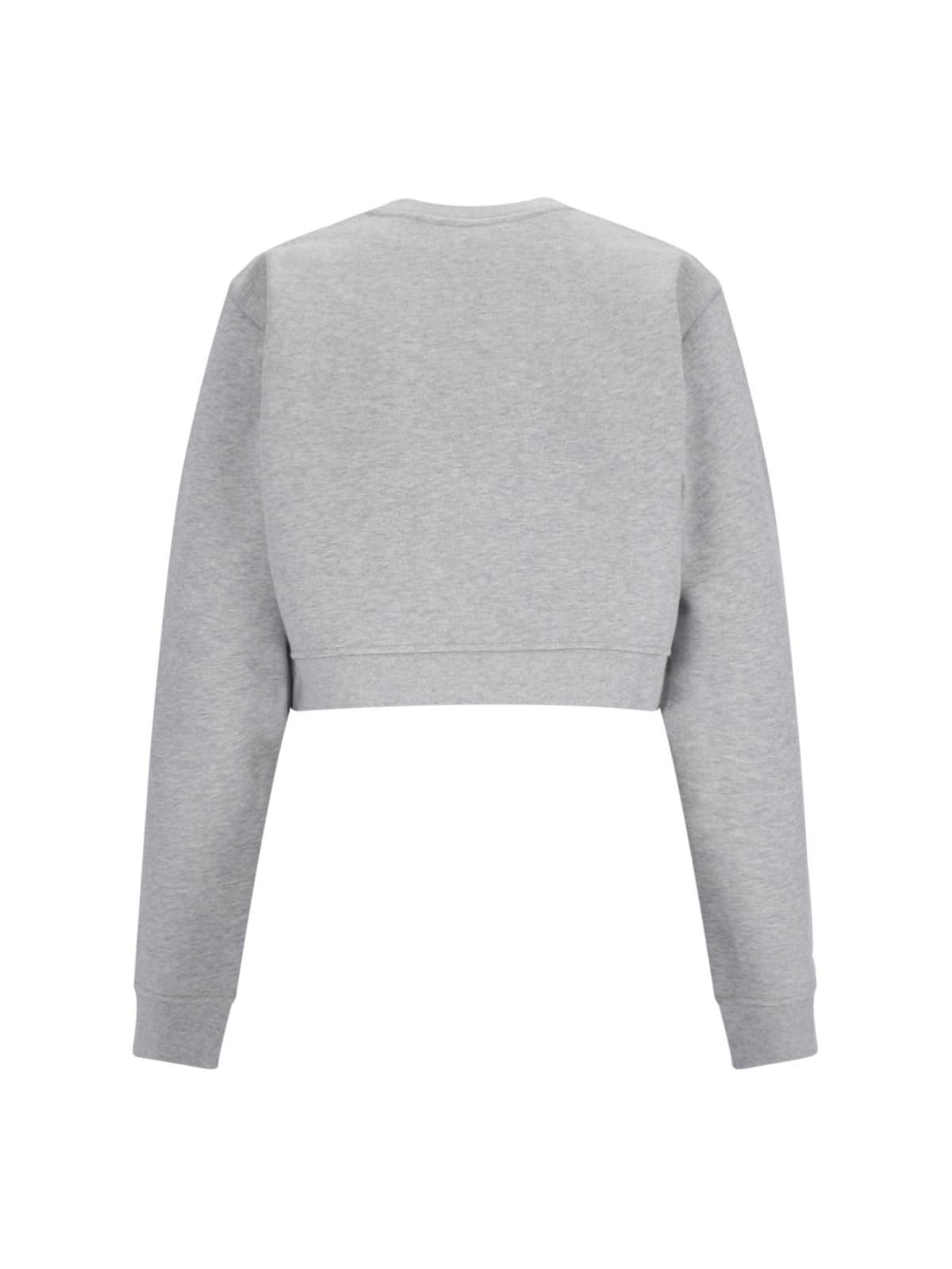 Fendi Logo Cropped Sweatshirt in Grey Lyst UK