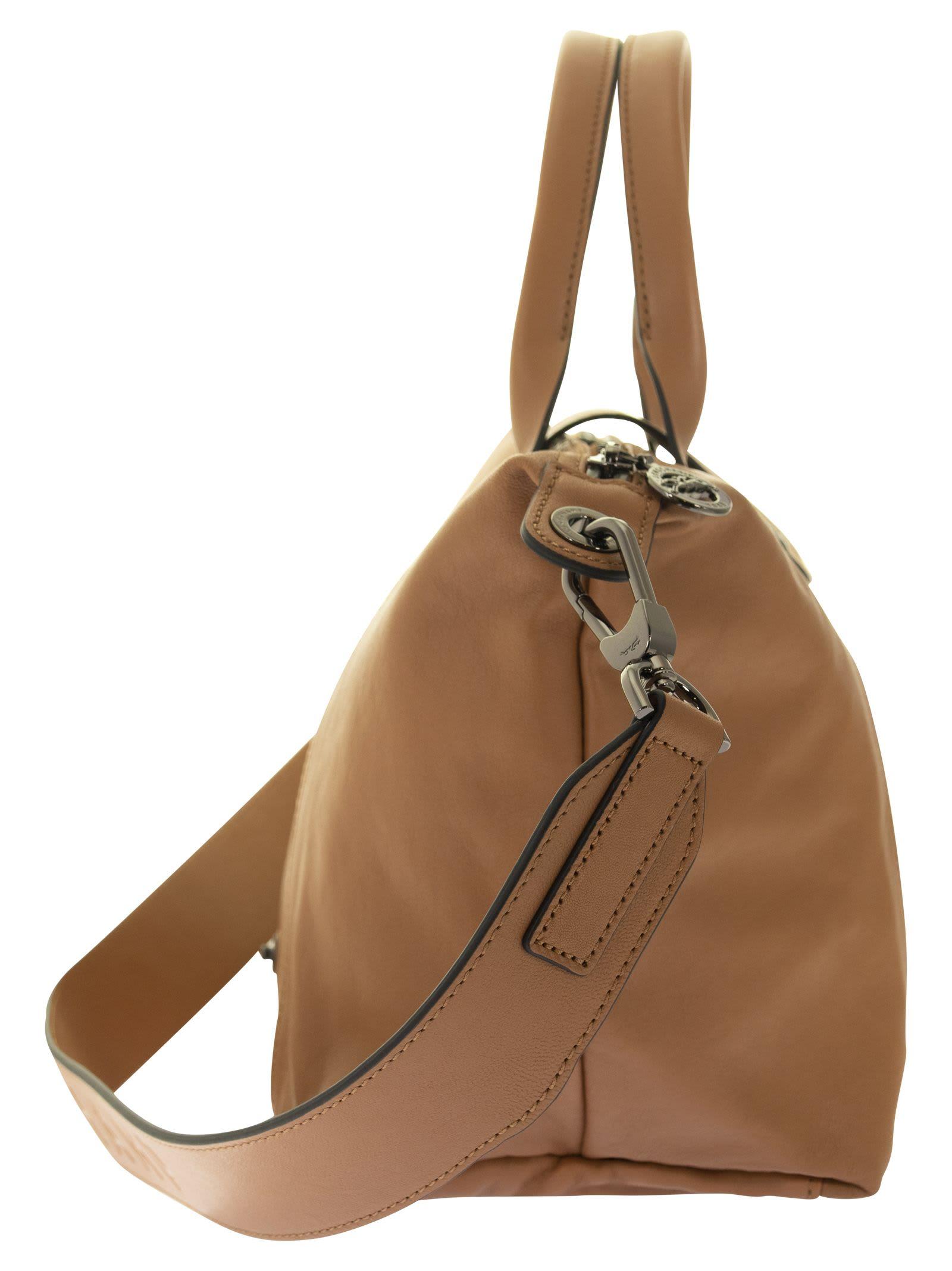Longchamp Le Pliage Cuir - Top Handle Bag S in Brown | Lyst