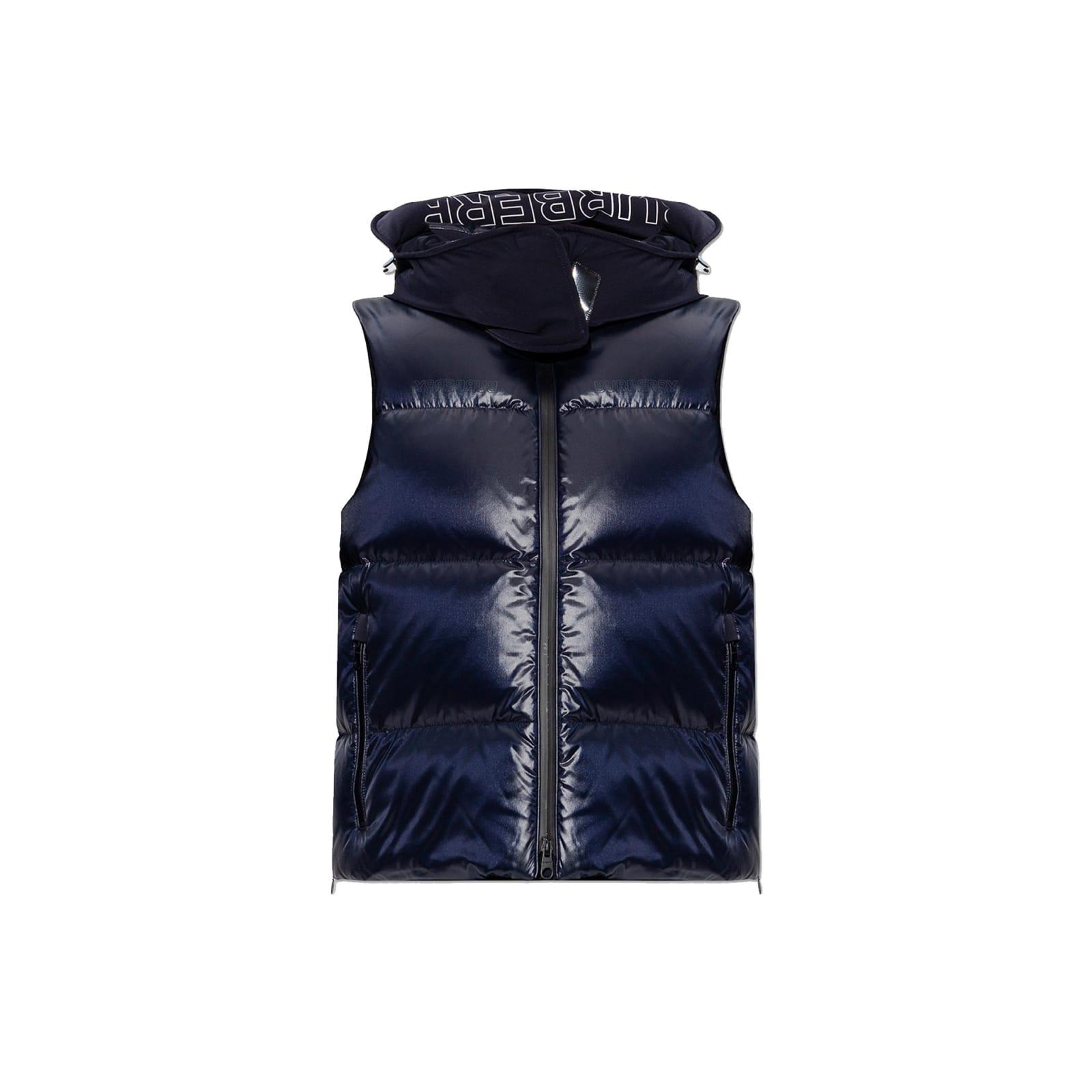Burberry Vest Down Jacket in Blue | Lyst
