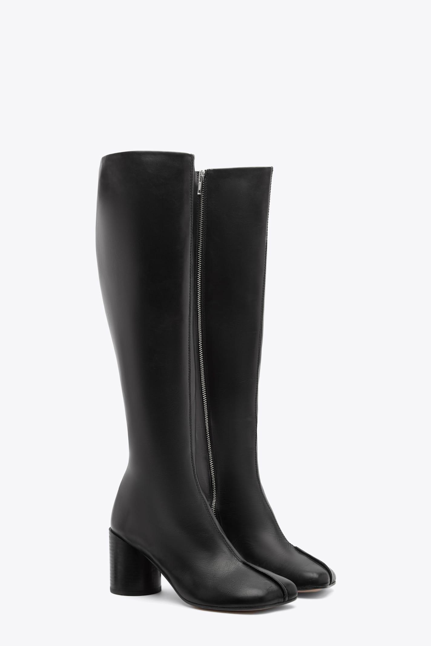 Stivale Knee High Leather Boots With Anatomic Toe And Upper Stitching