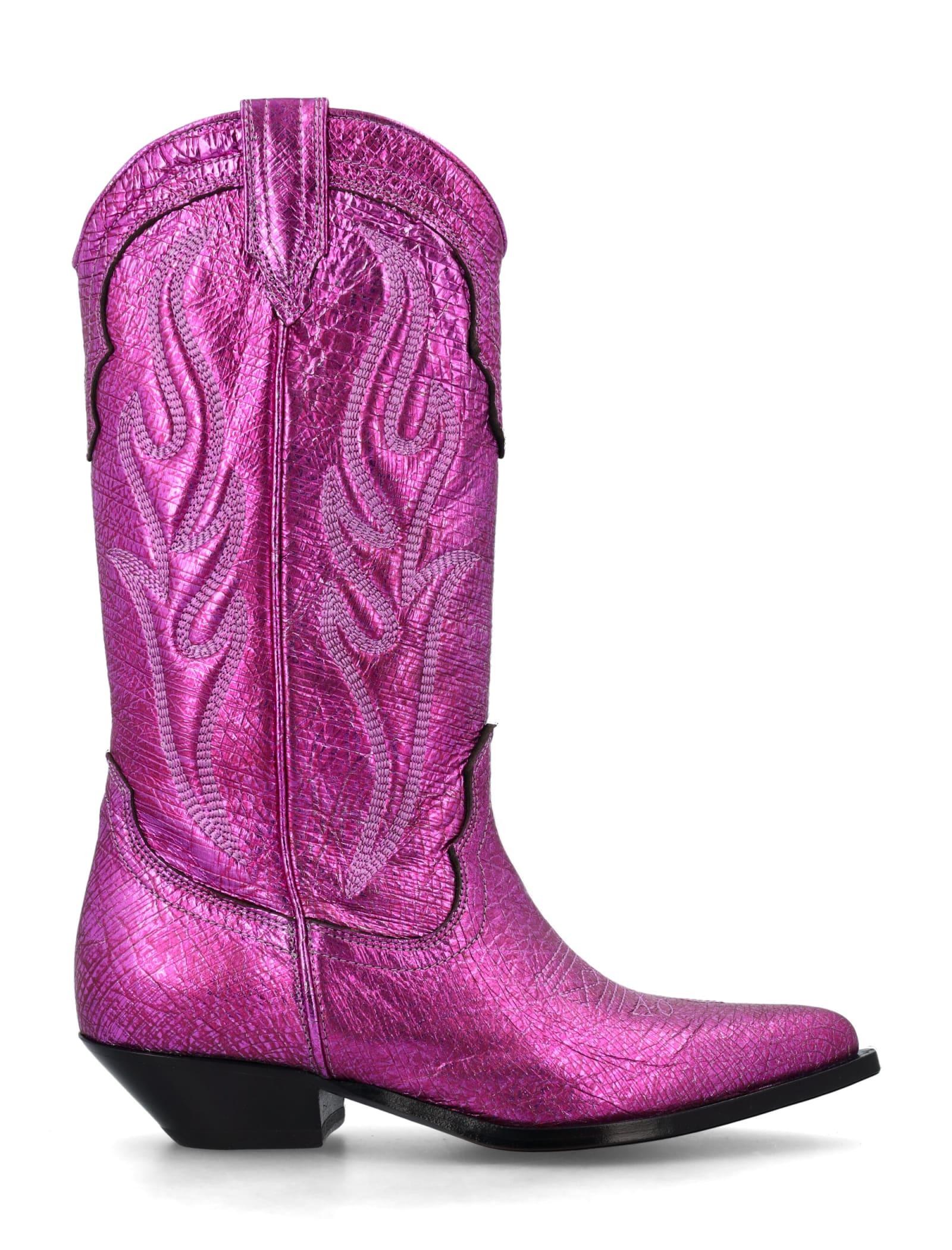 Sonora Boots Santa Fe Laminated Cowboy Boot in Purple | Lyst
