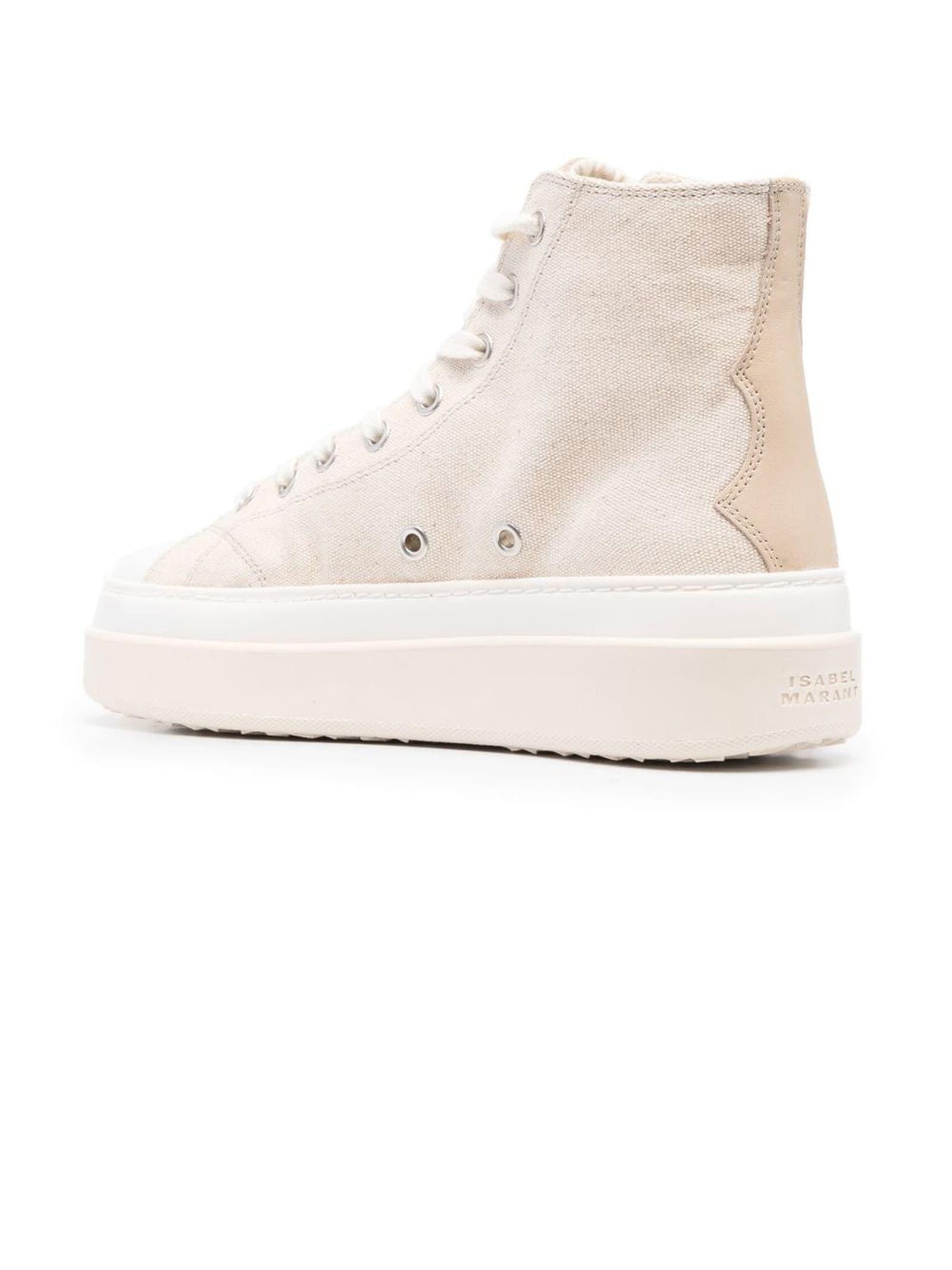 Isabel Marant Beige Lace-up High-top Sneakers in Natural | Lyst