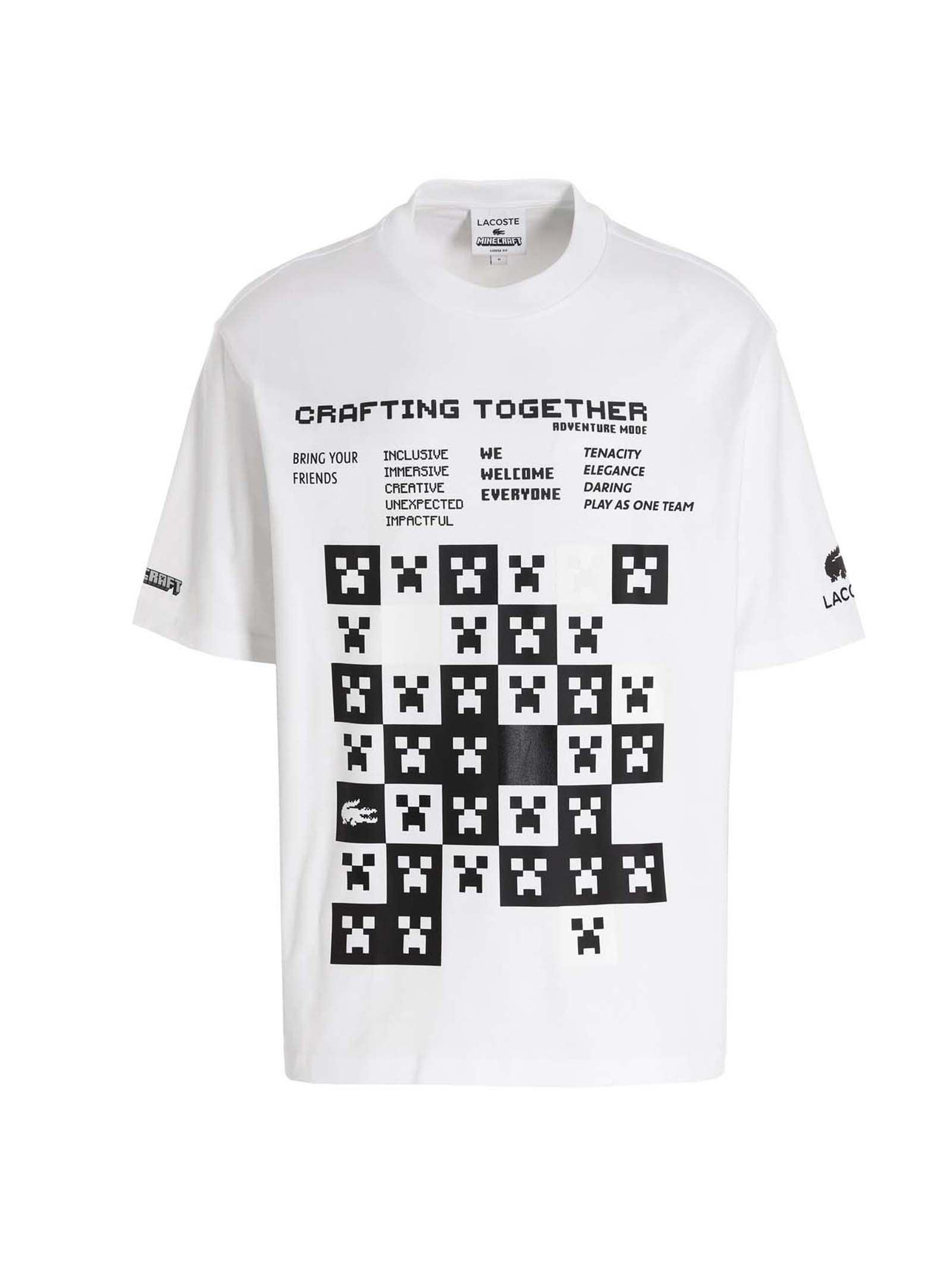 Lacoste Cotton T-shirt in White/Black 