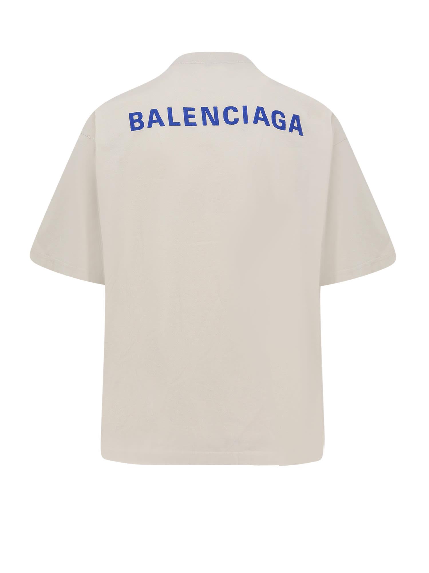 【送料&関税込】Balenciaga White Crewneck T-shirt With Logo Balenciaga Crewneck T-Shirt — Praga