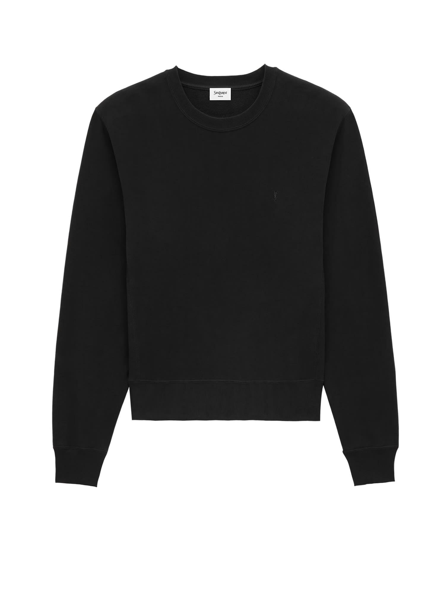 【送料&関税込】Saint Laurent Cotton Sweatshirt Saint Laurent logo-print Cotton Sweatshirt | Green | FARFETCH ID