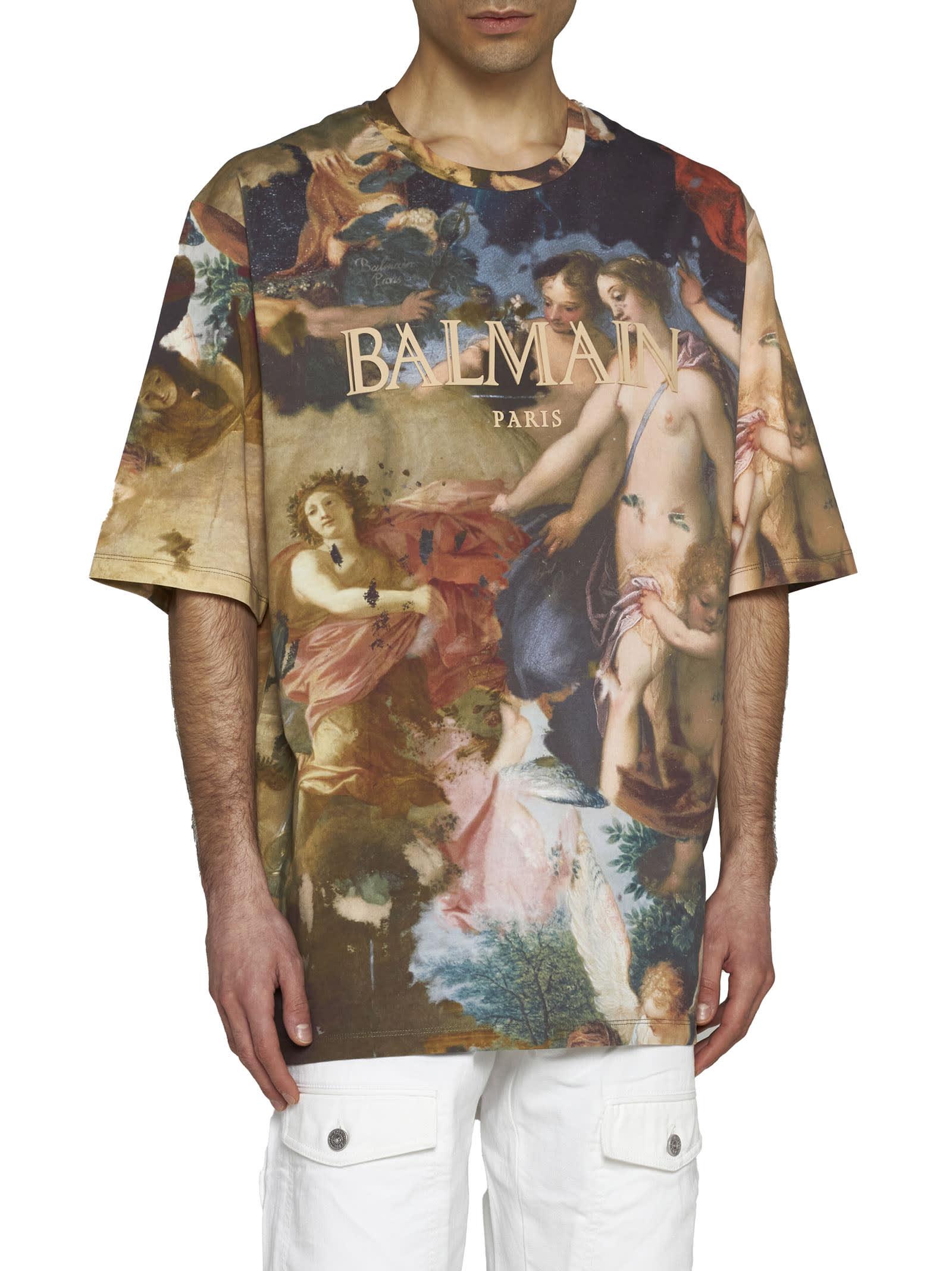 Balmain Brown Printed Long Sleeve T-Shirt