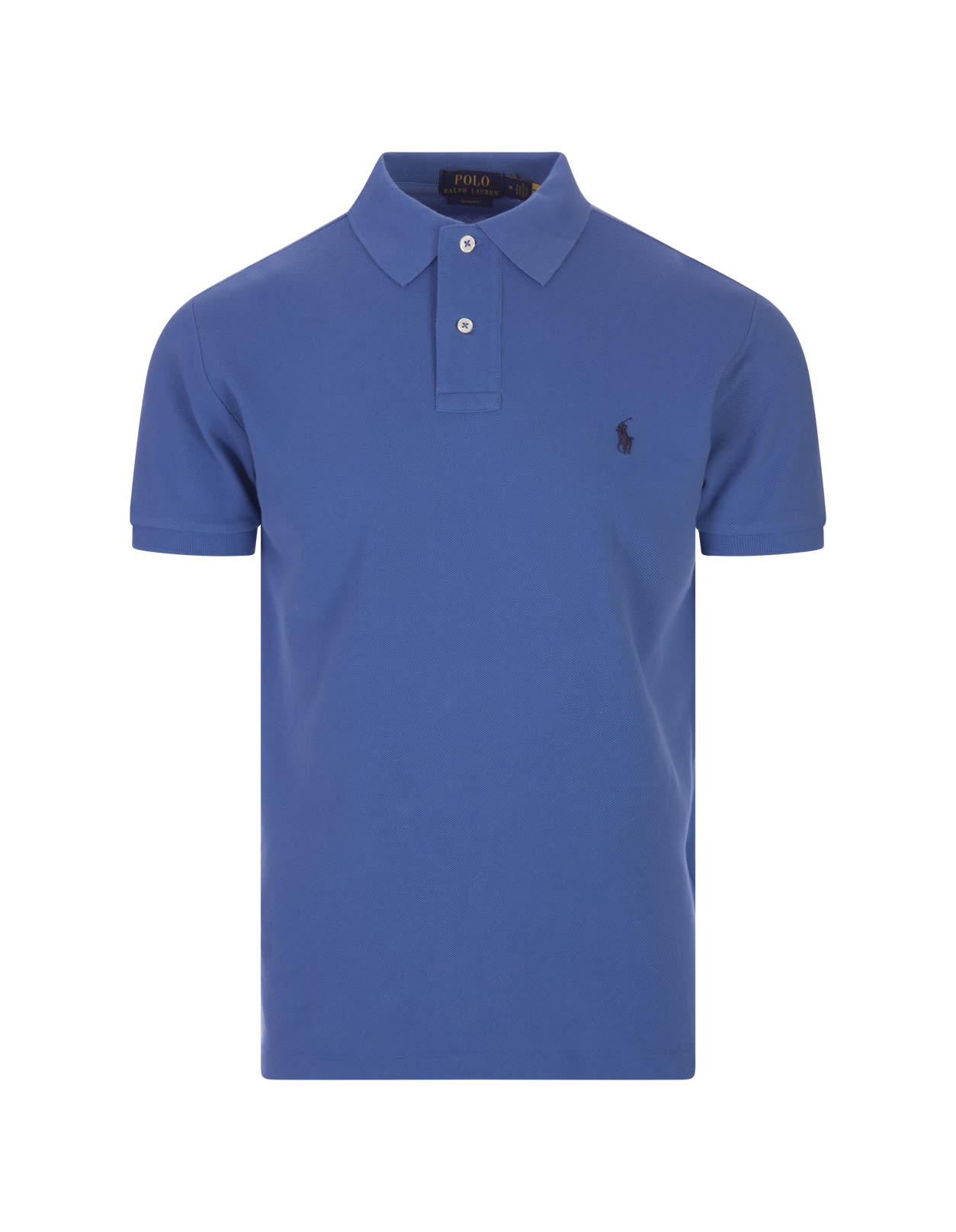 Ralph Lauren Pique Polo Shirt With Pony in Blue for Men | Lyst