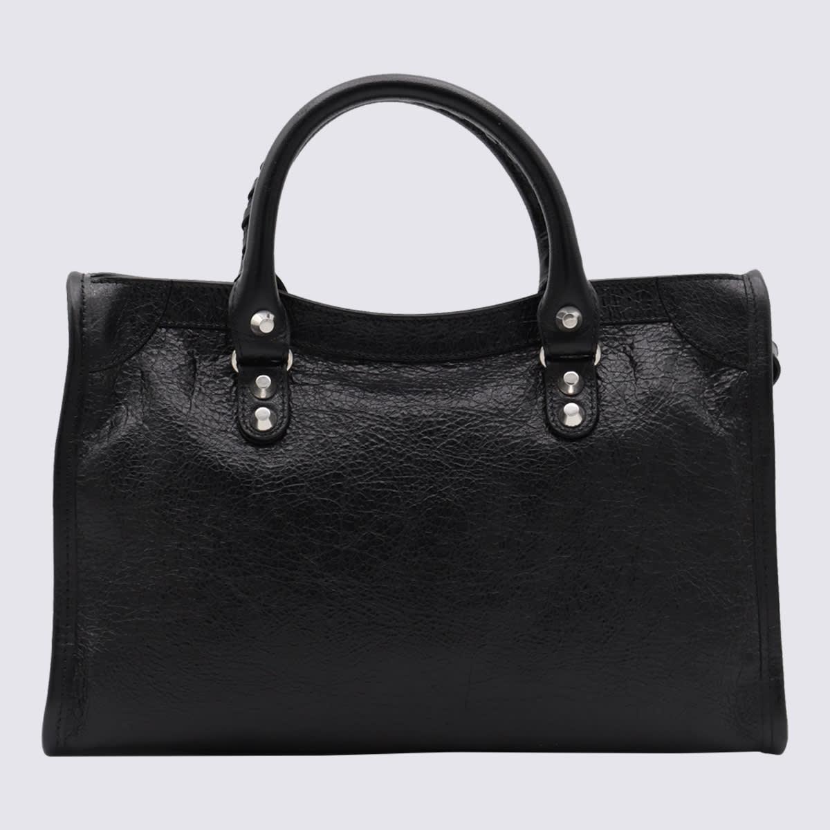 BALENCIAGA BLACK LEATHER MINY CITY BAG