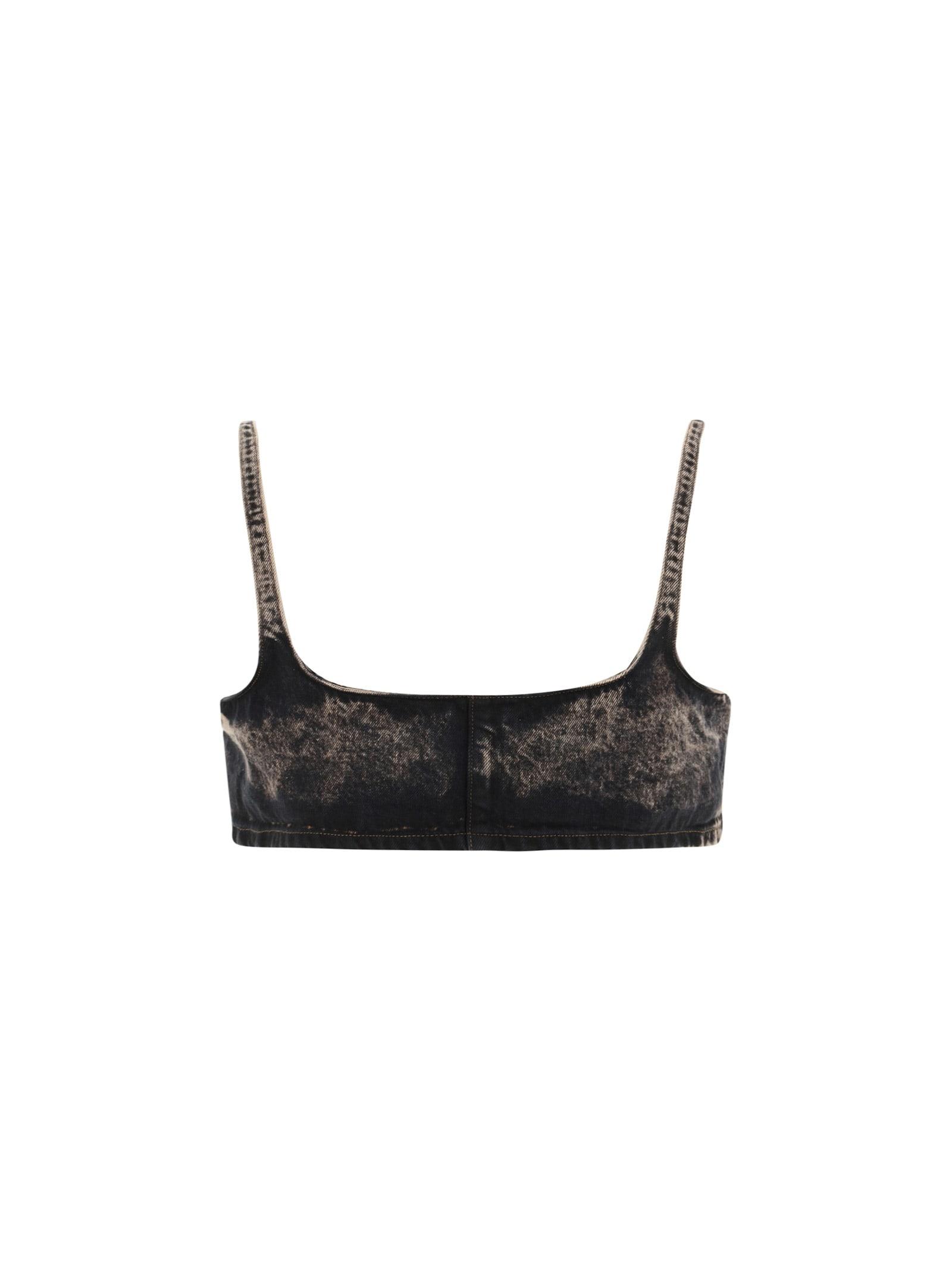 Miu Miu Radzimir Buckle-detail Bralette Top in Black