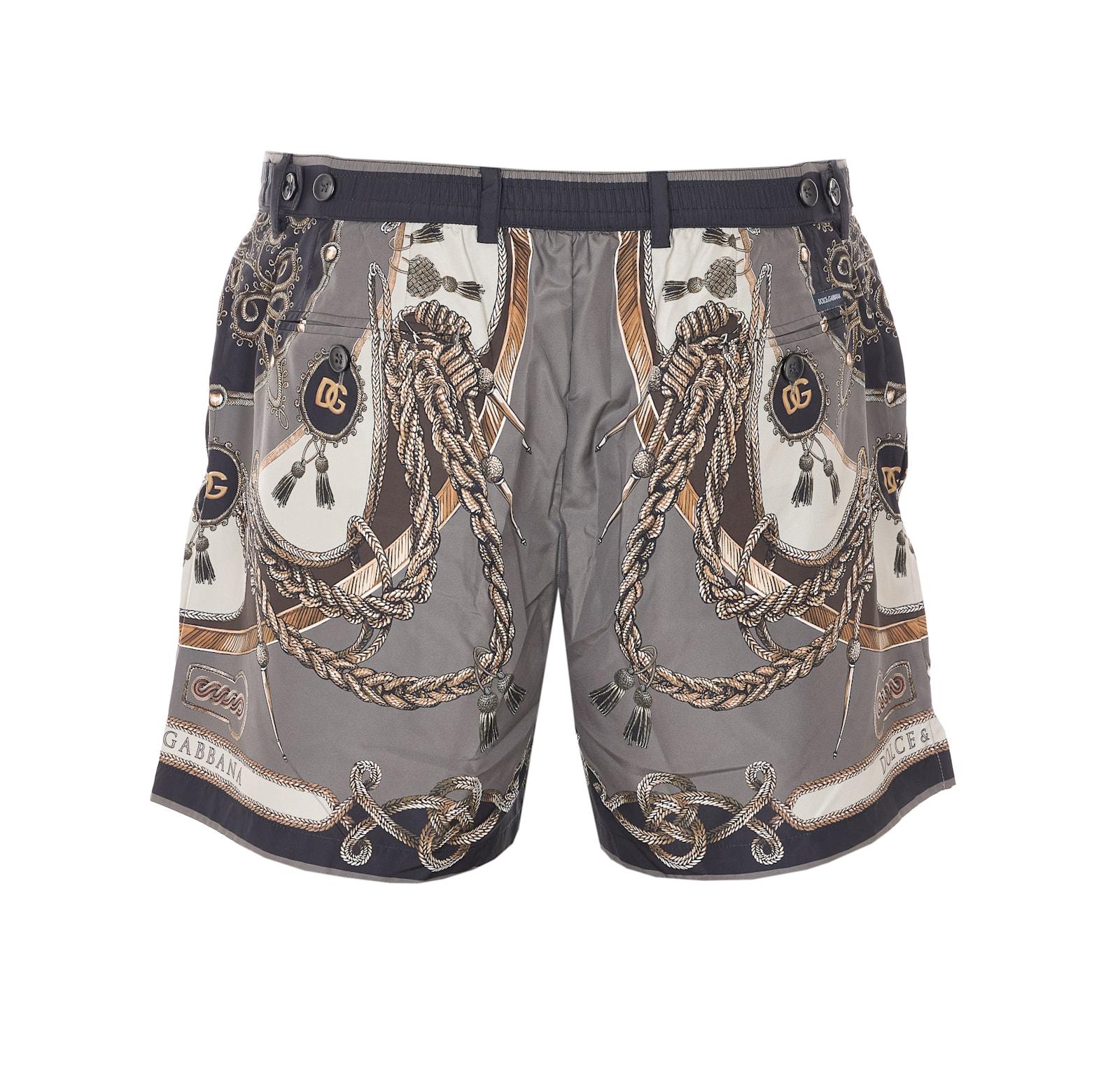 Short De Bain Dolce & Gabbana Avec Pendentif - Taille S, Logo, Neuf Avec étiquettes
