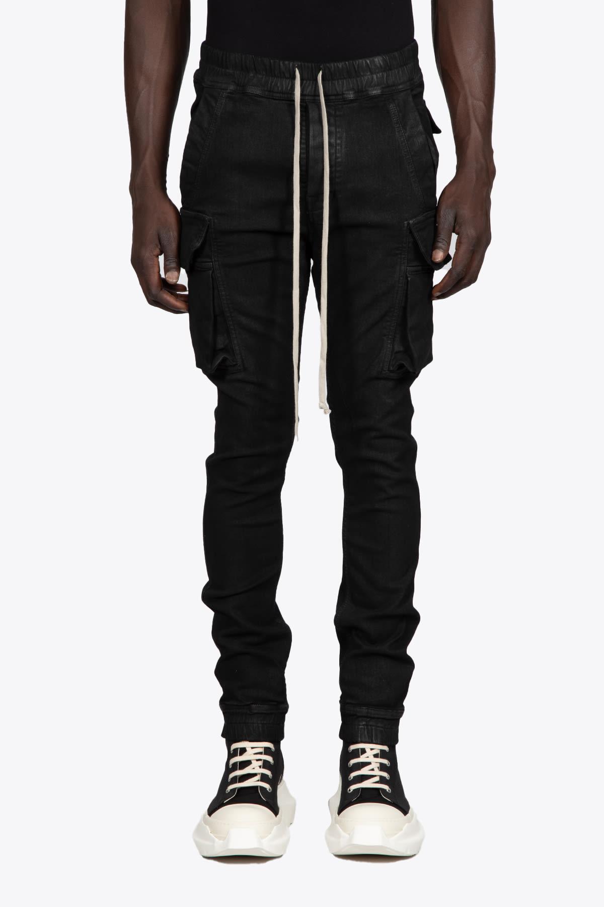 Rick Owens DRKSHDW Mastodon Cut Black Denim Skinny Cargo Pant