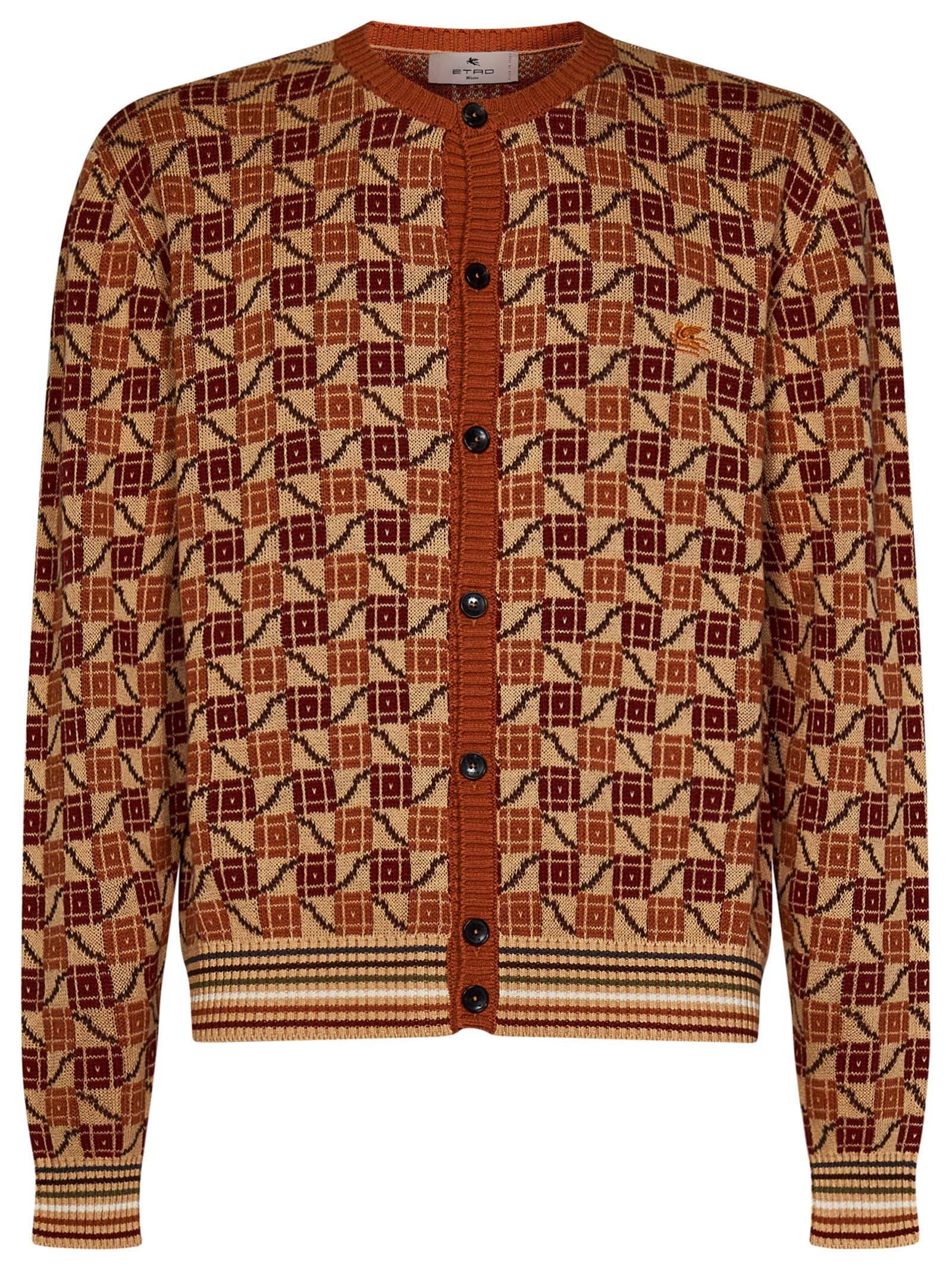 ETRO Geometric-pattern Jacquard Knitted Cardigan - Farfetch
