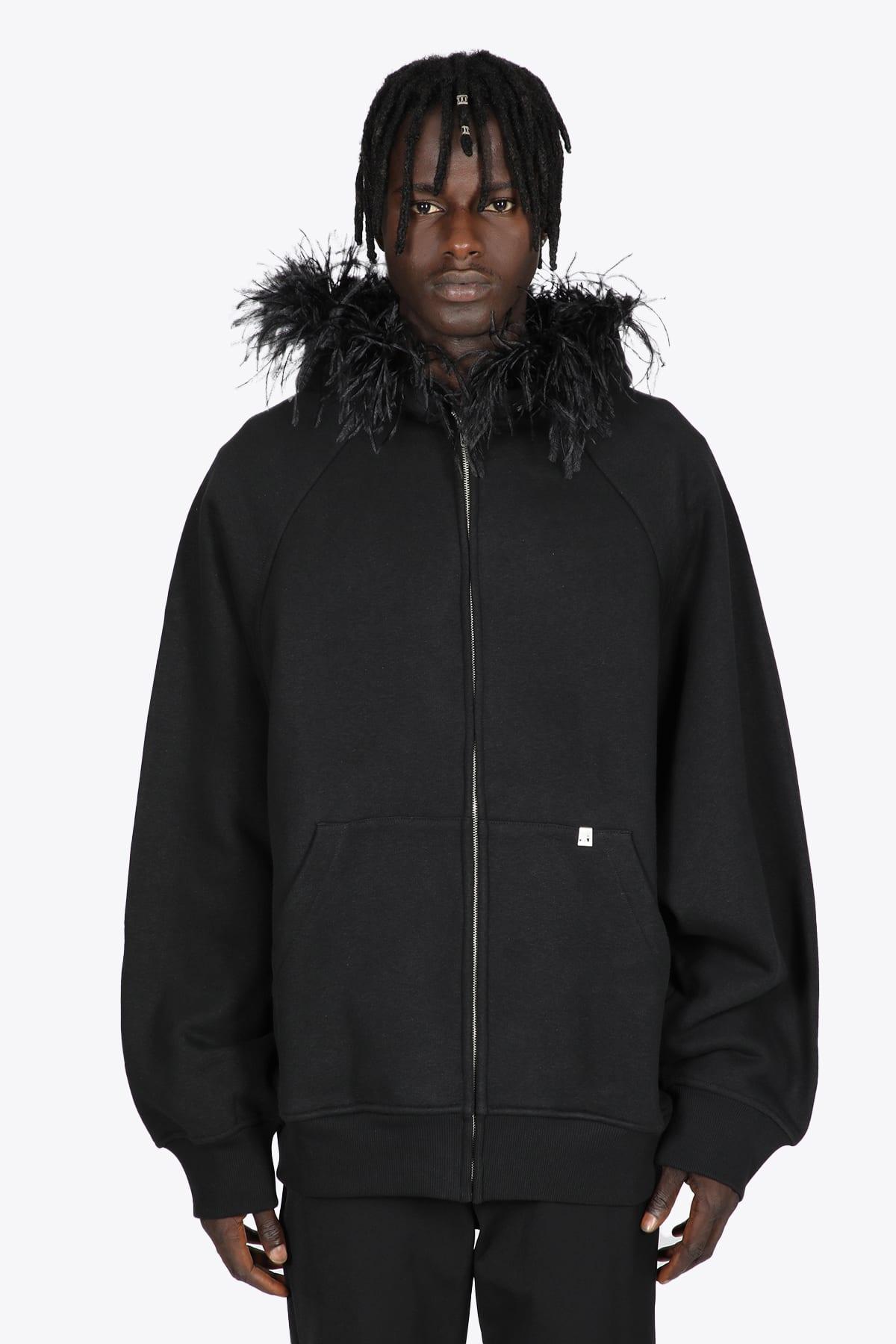 1017 ALYX 9SM Oversized Feathered Hoodie Black Oversized Hoodie