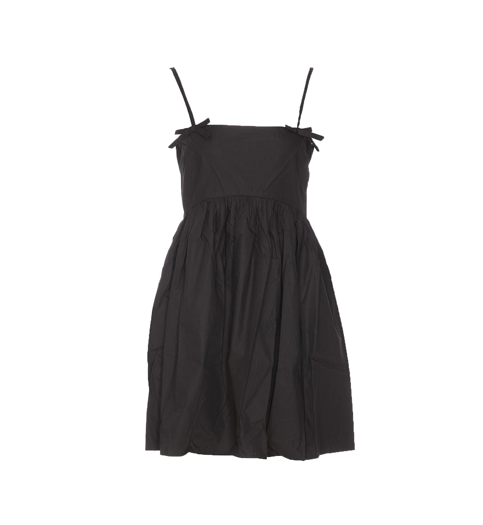 ★Ganni★ Cotton Poplin Strap Dress Black W0194099 W0194099S Black Black Cotton Poplin Strap Dress | GANNI US