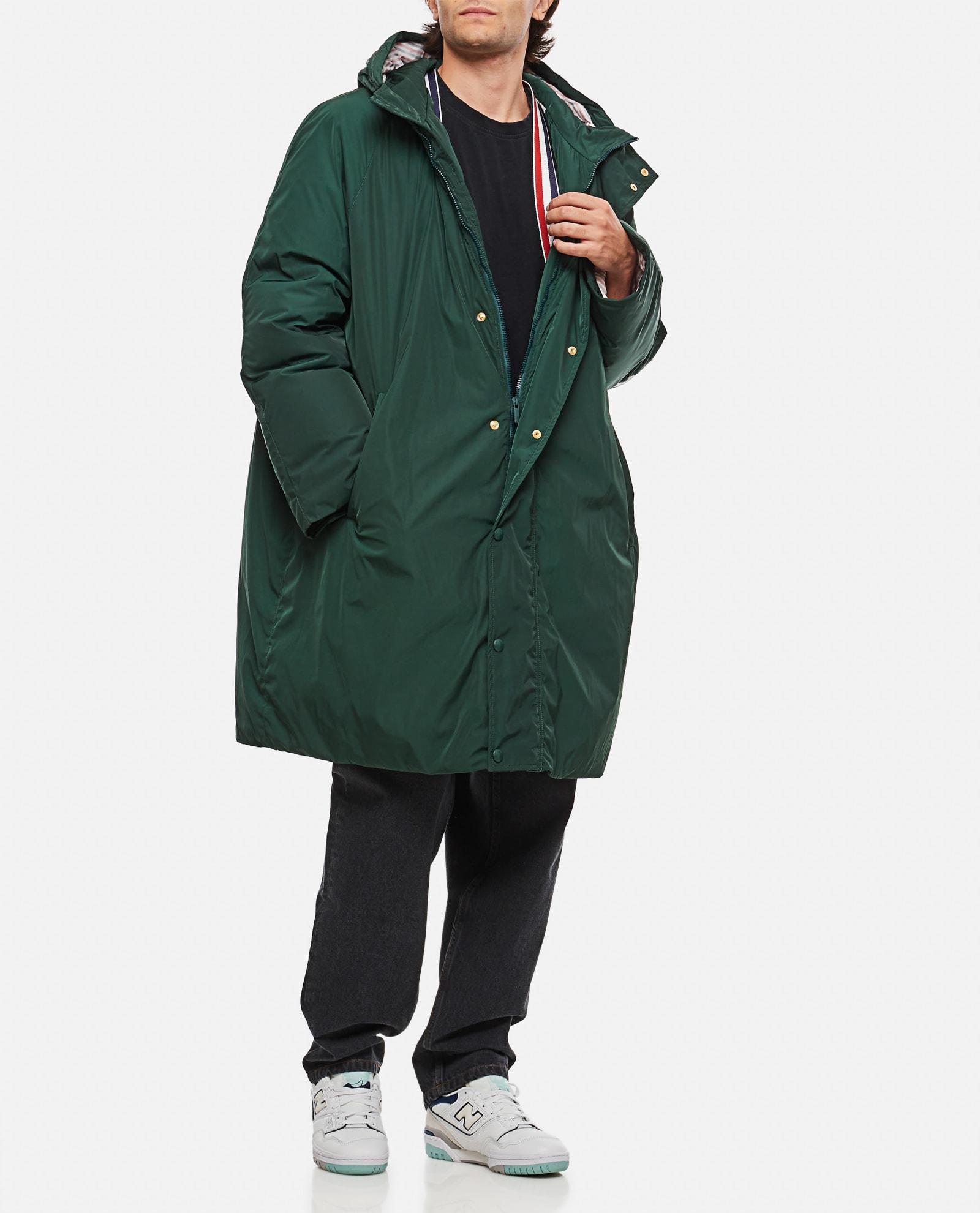 Thom Browne 4 Bar Football Sideline Parka In Poly Twill in Green