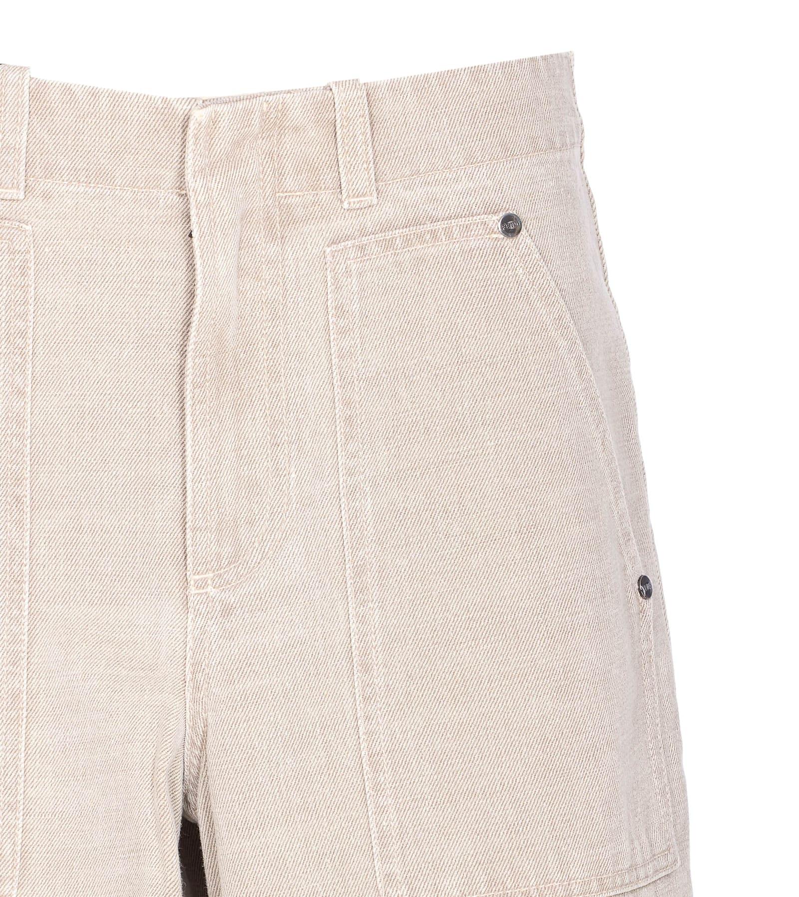 Fendi Roma Denim Pants in Natural | Lyst