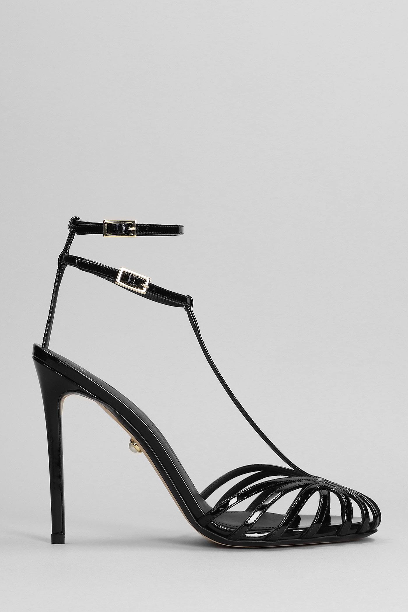 ALEVI Stella 110 Sandals In Black Patent Leather | Lyst