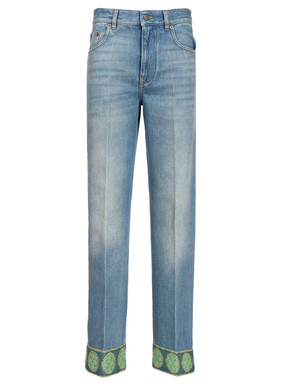 デニム・ジーパン Valentino Denim Pants With Jacquard Edges Denim Pants With Jacquard Hem for Man in Denim | Valentino US