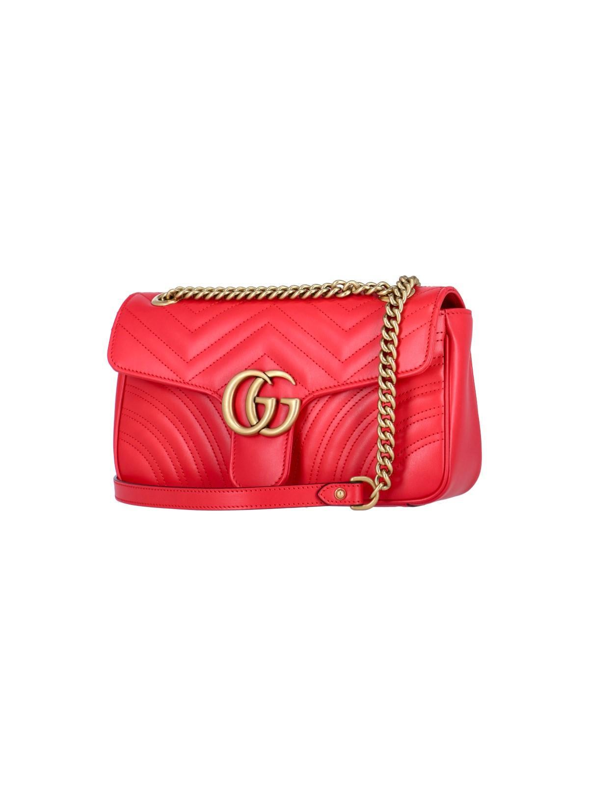GG Marmont Small Shoulder Bag in Red - Gucci