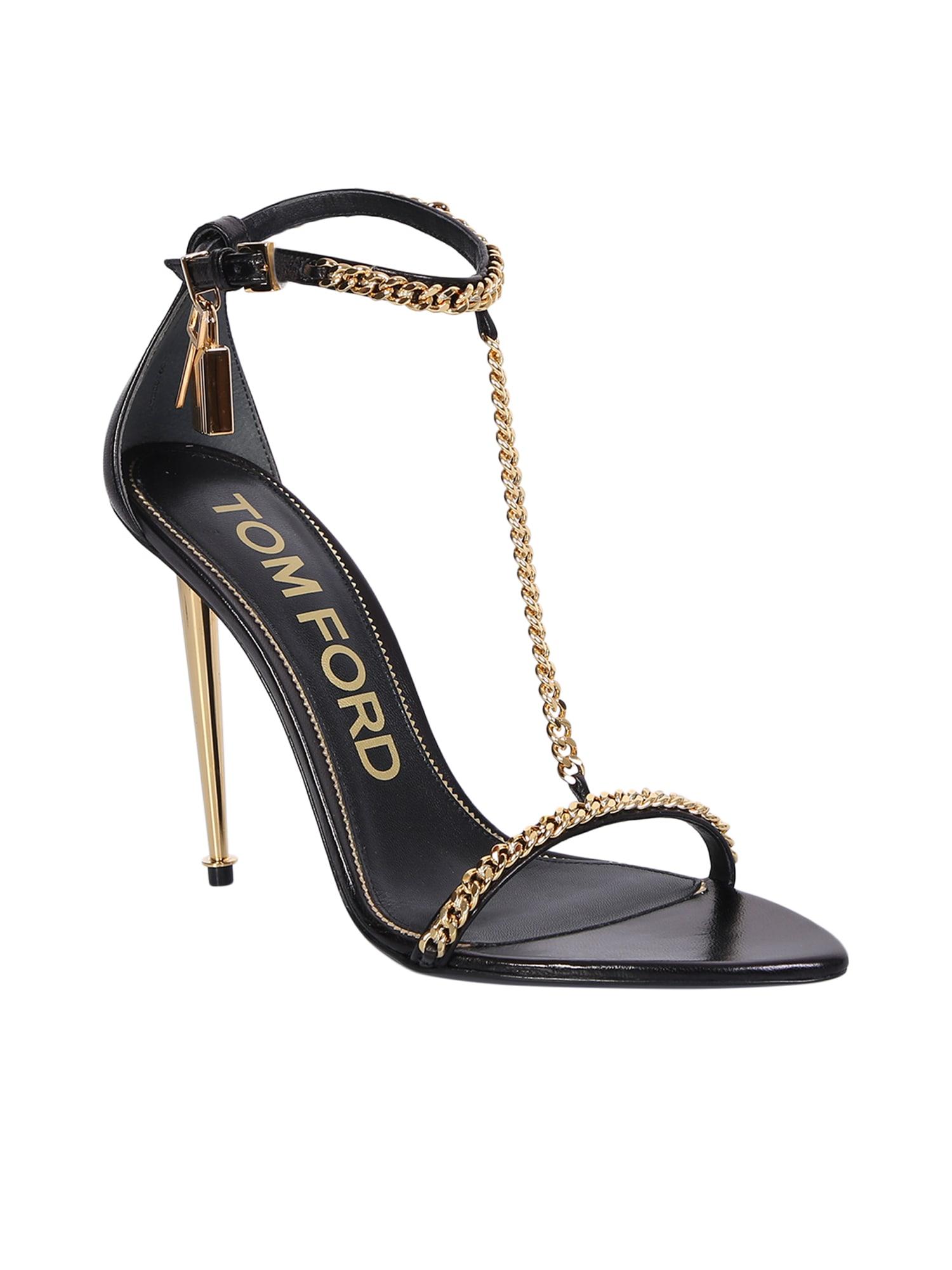 Tom Ford Black High-heeled Sandals in White | Lyst