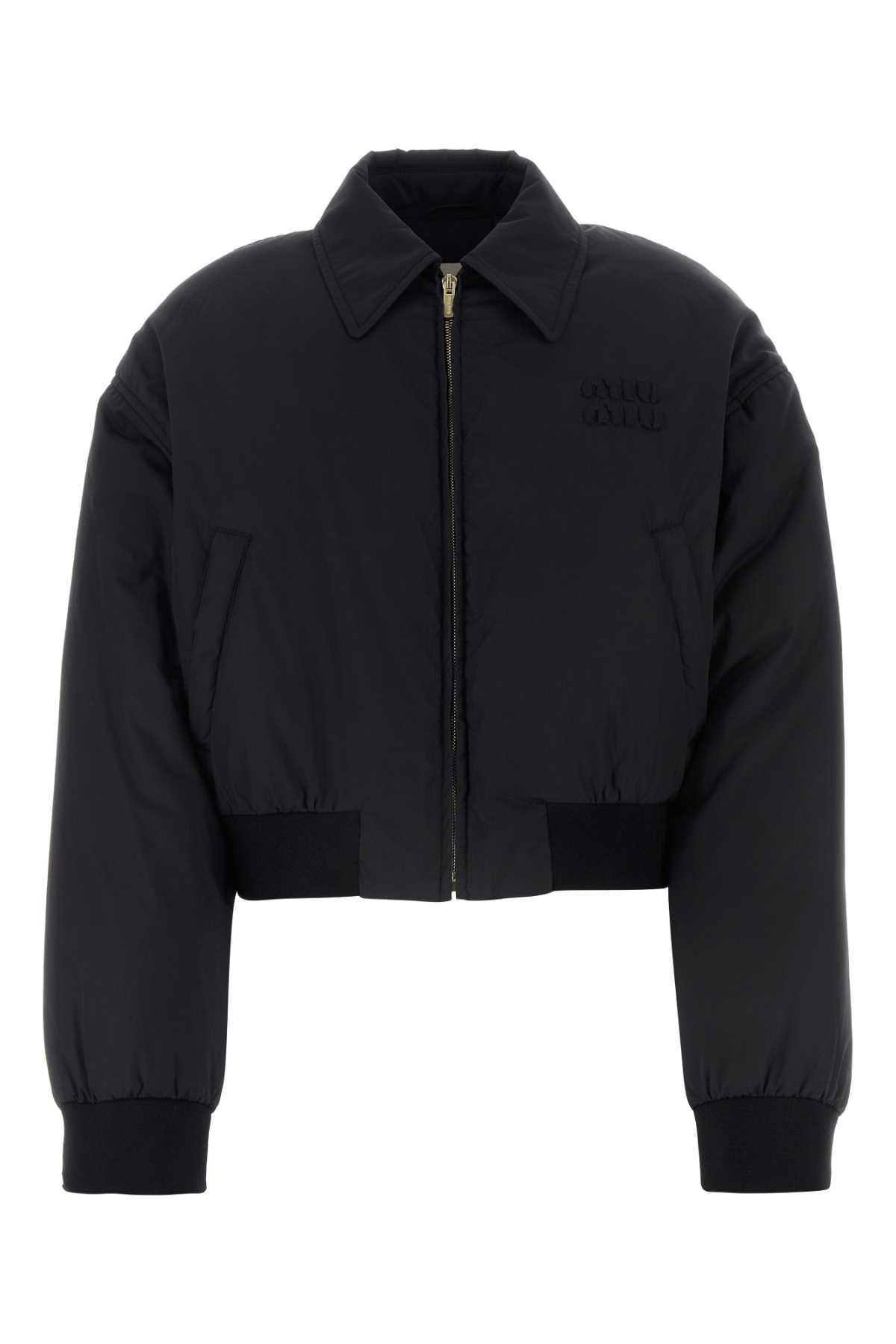 ダウンジャケット・コート Miu Miu Black Cotton Down Jacket Miu Miu Cotton Down Jacket in Black | Lyst