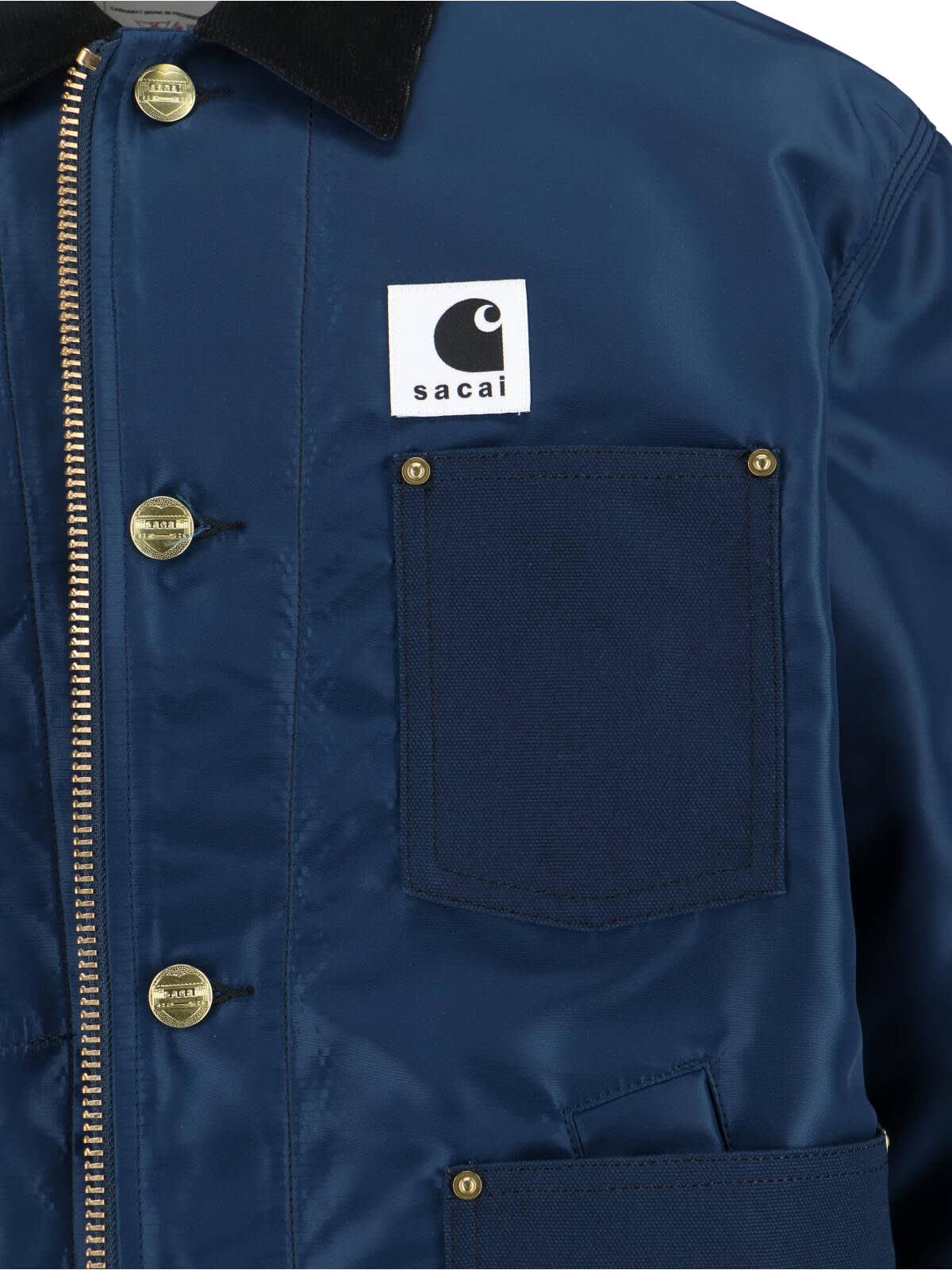 Sacai Detroit Canvas Ma-1 Jacket With Structured Silhouette And 